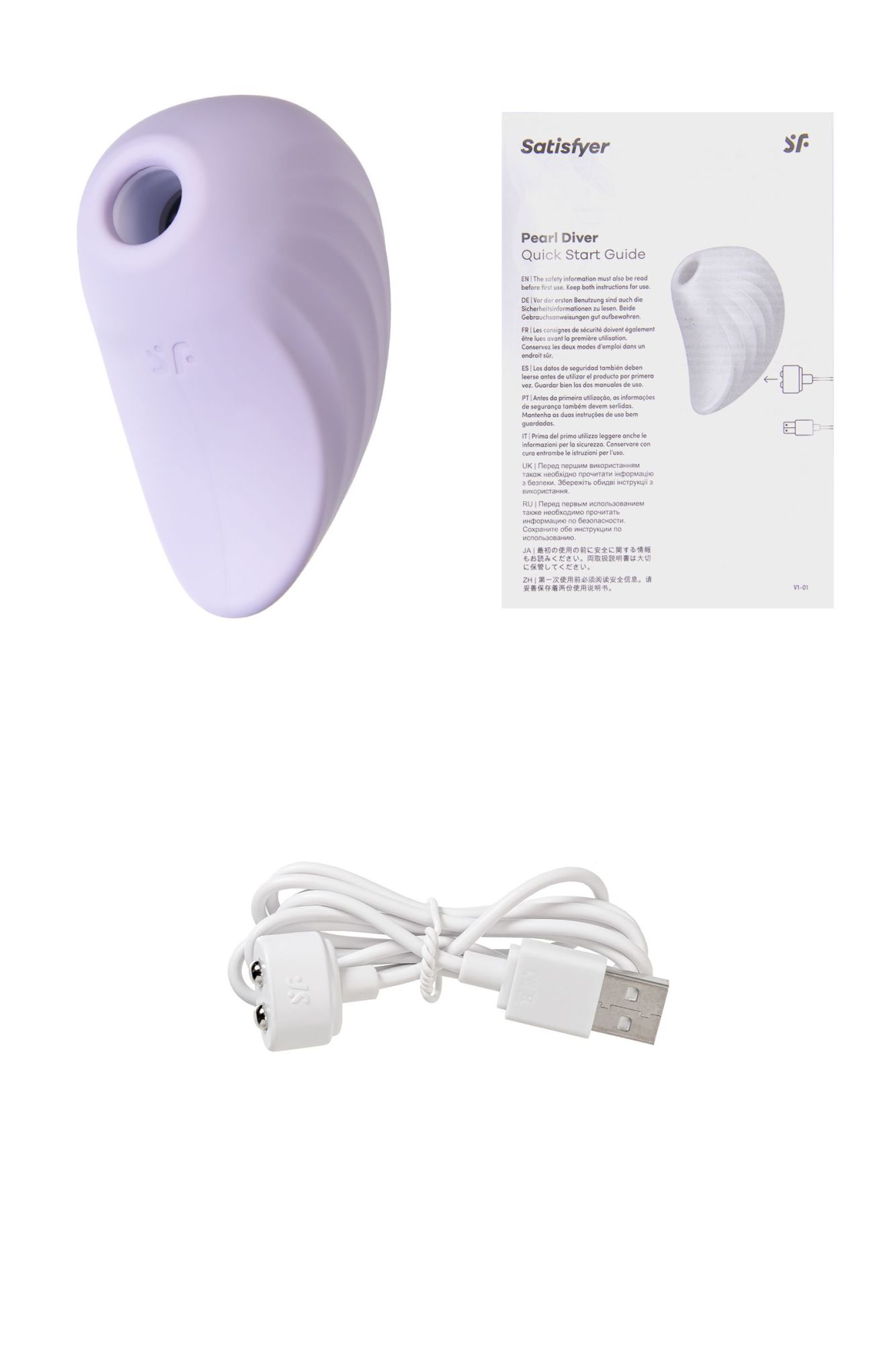 вакуум-волновой бесконтактный стимулятор клитора satisfyer pearl diver, силикон, фиолетовый, 5 см в России