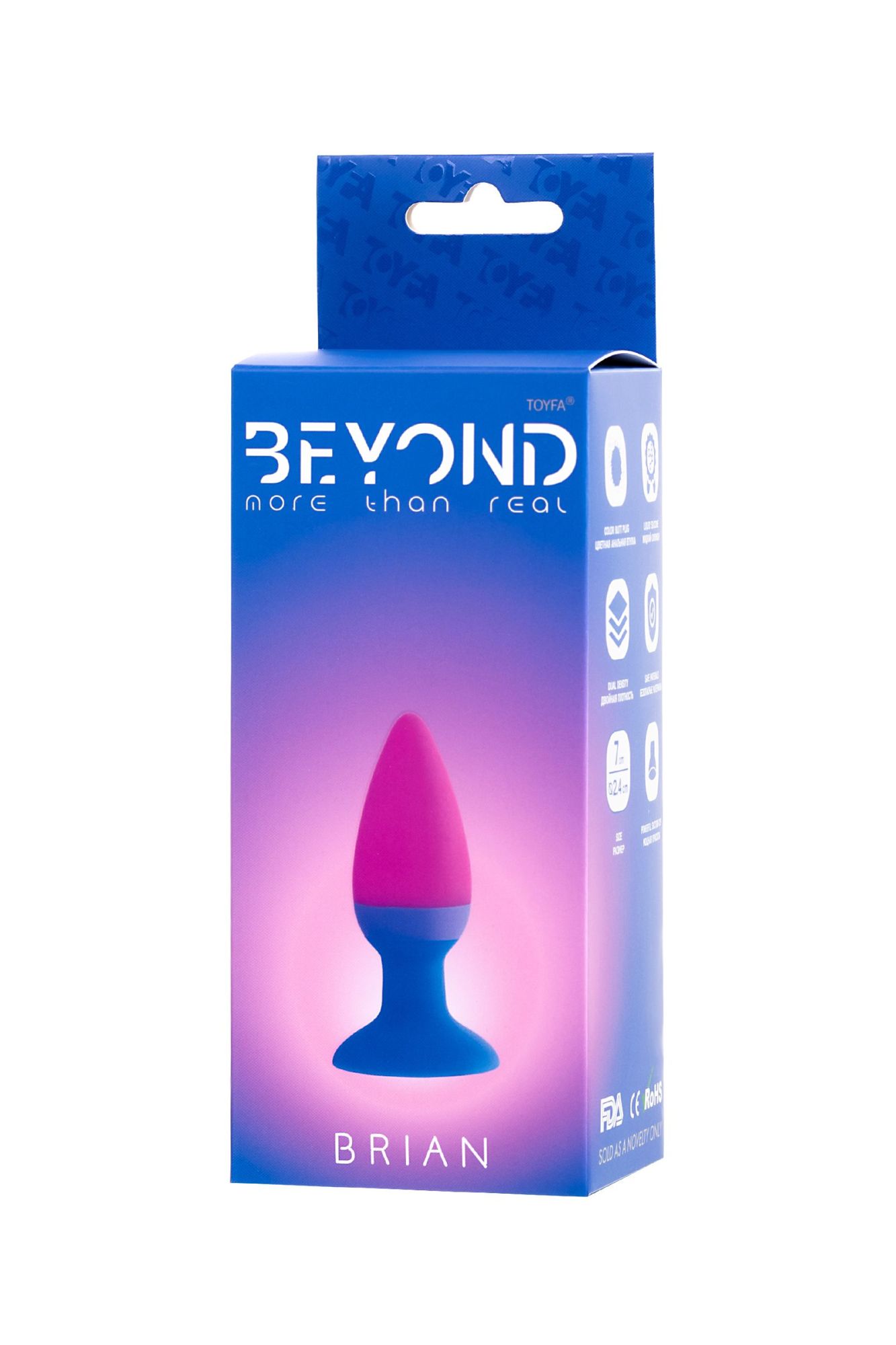 анальная втулка beyond by toyfa, brian, силикон, розовая, 7 см в России