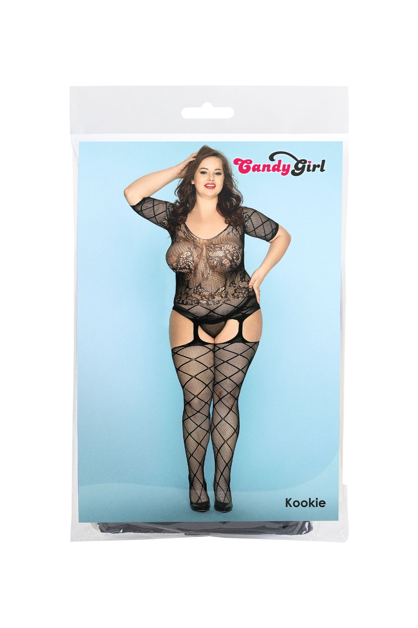 Эротическое костюм-сетка и стринги candy girl kookie черные, 2xl в России