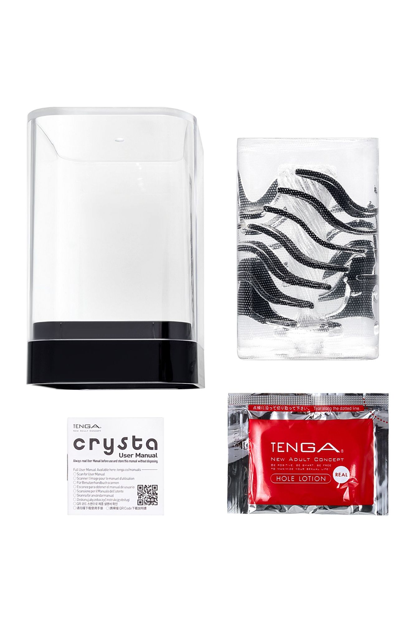 нереалистичный мастурбатор tenga crysta leaf, tpe, прозрачный, 15,5 см в России