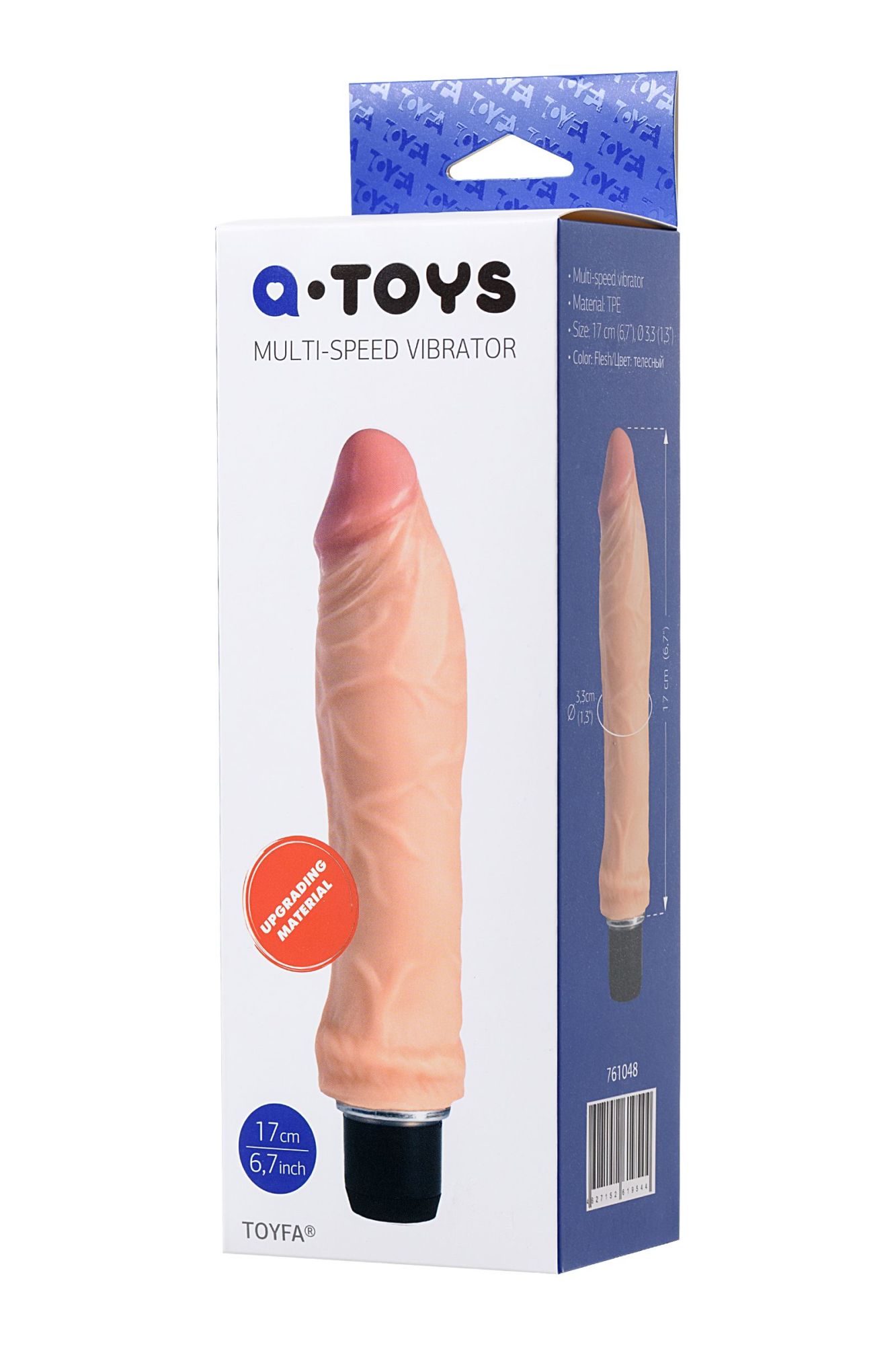 реалистичный вибратор toyfa  a-toys mang, tpe, телесный, 20 см в России