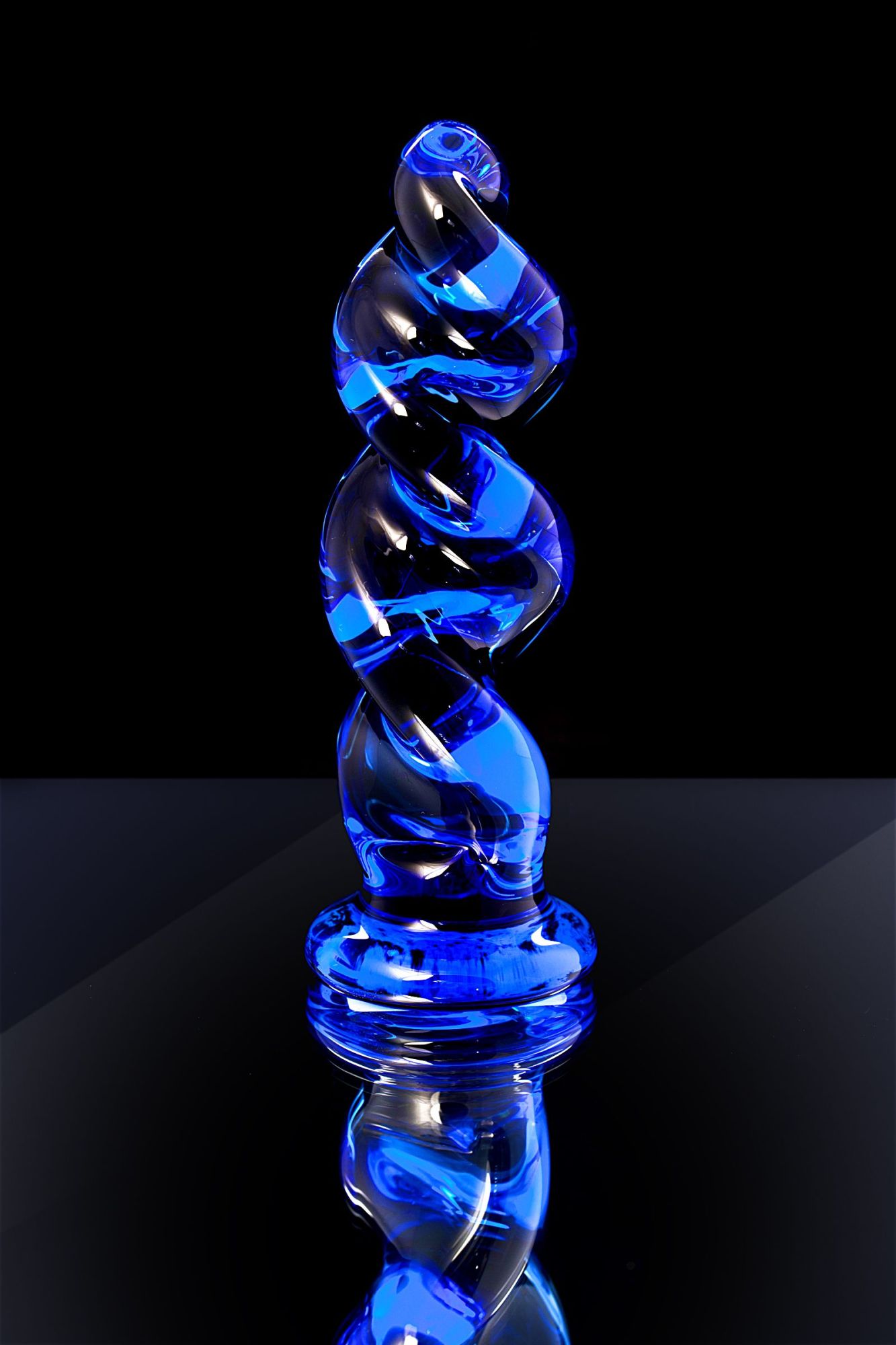 анальная втулка sexus glass, стекло, синяя, 12 см, ø 3,5 см в России