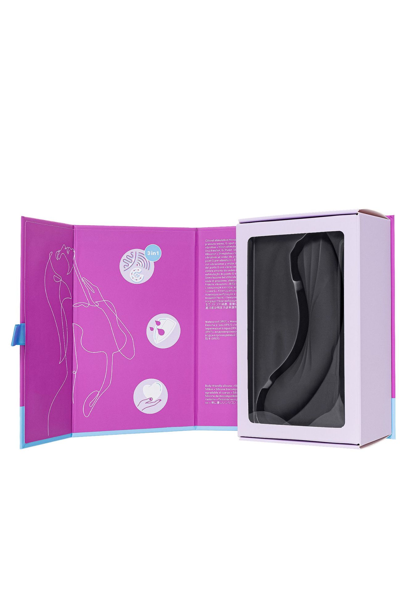 вакуум-волновой бесконтактный стимулятор клитора satisfyer curvy trinity 4, силикон, чёрный, 5,35 см в России