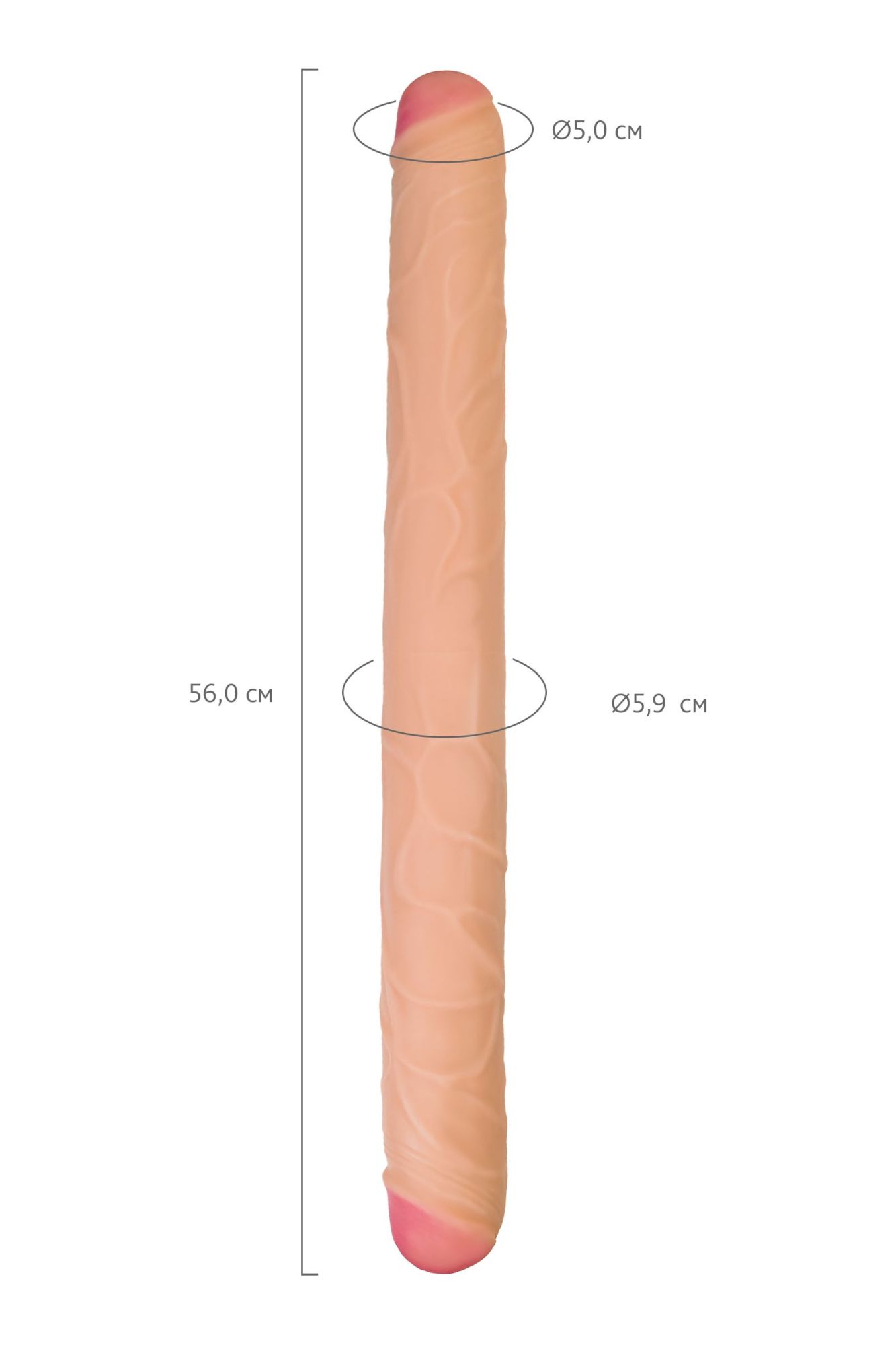 фаллоимитатор realstick brutal castor двусторонний, neoskin, телесный, 56 cм в России