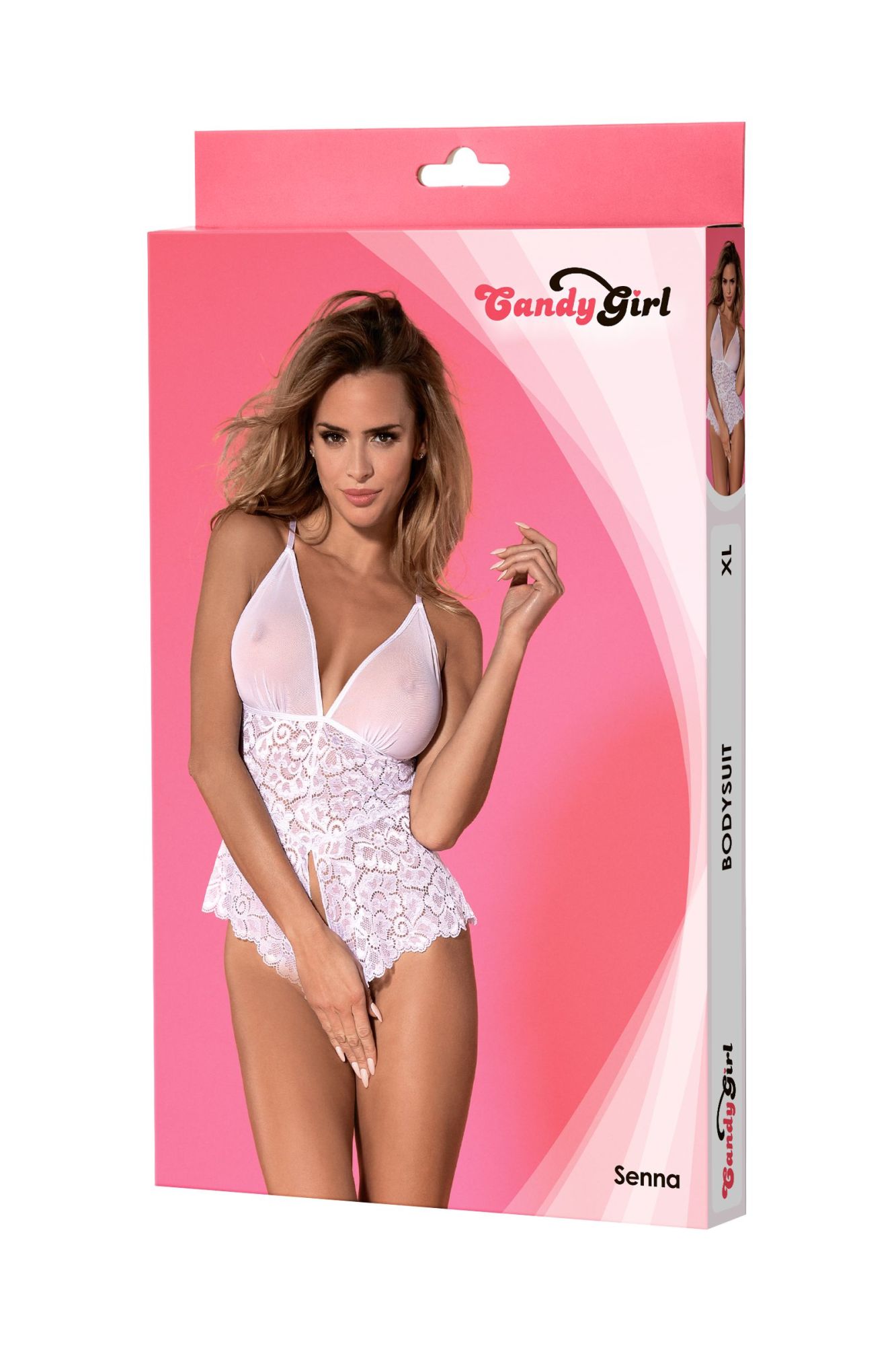 Эротическое боди candy girl senna, белое, xl в России