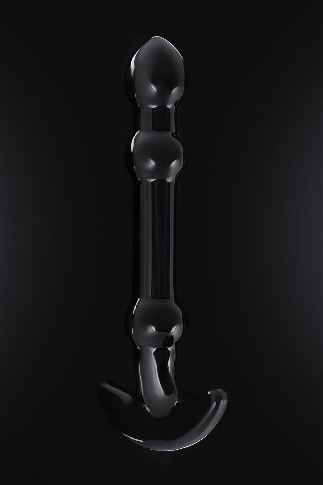 нереалистичный фаллоимитатор sexus glass, стекло, чёрный, 19 см в России