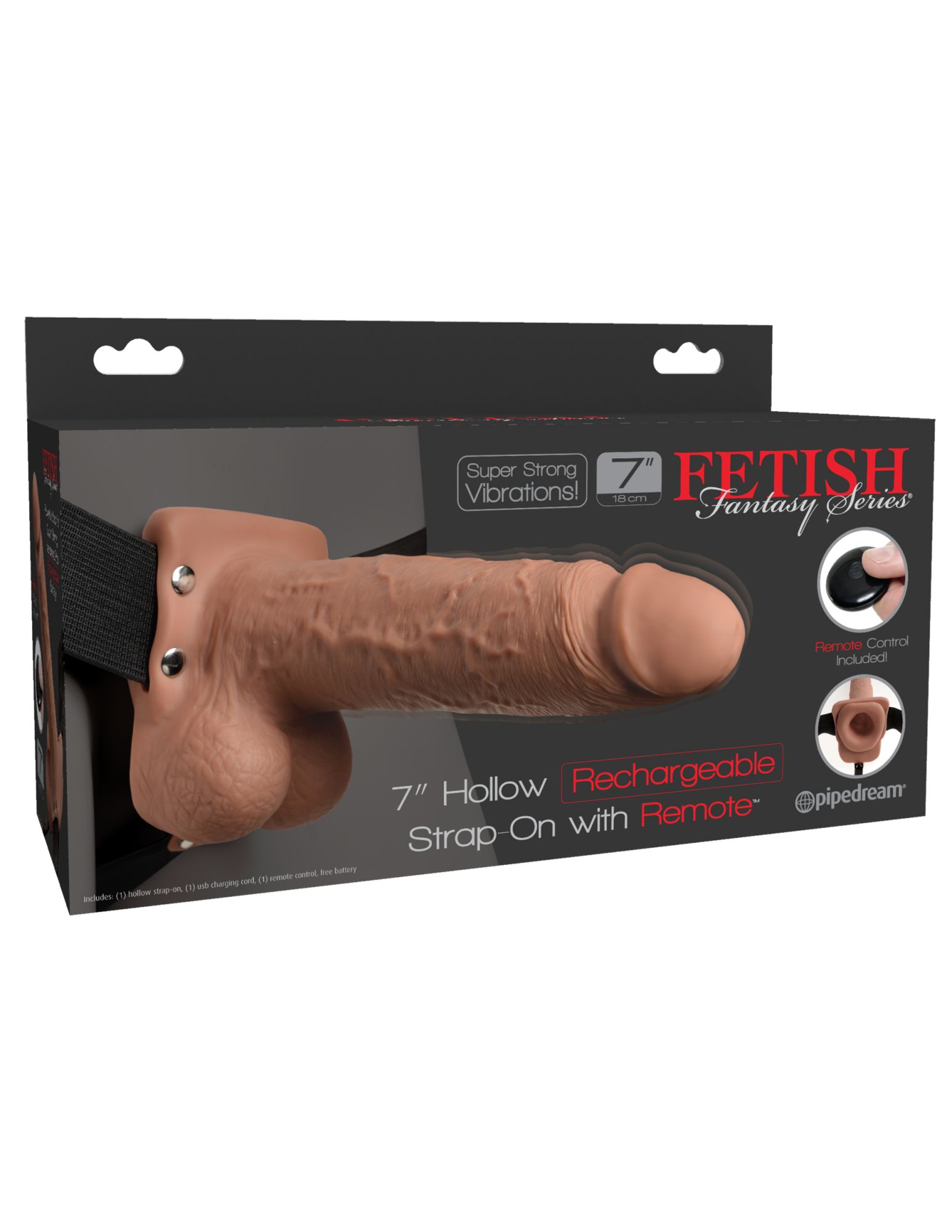 страпон с вибрацией 7" hollow strap on tan 339122pd в России