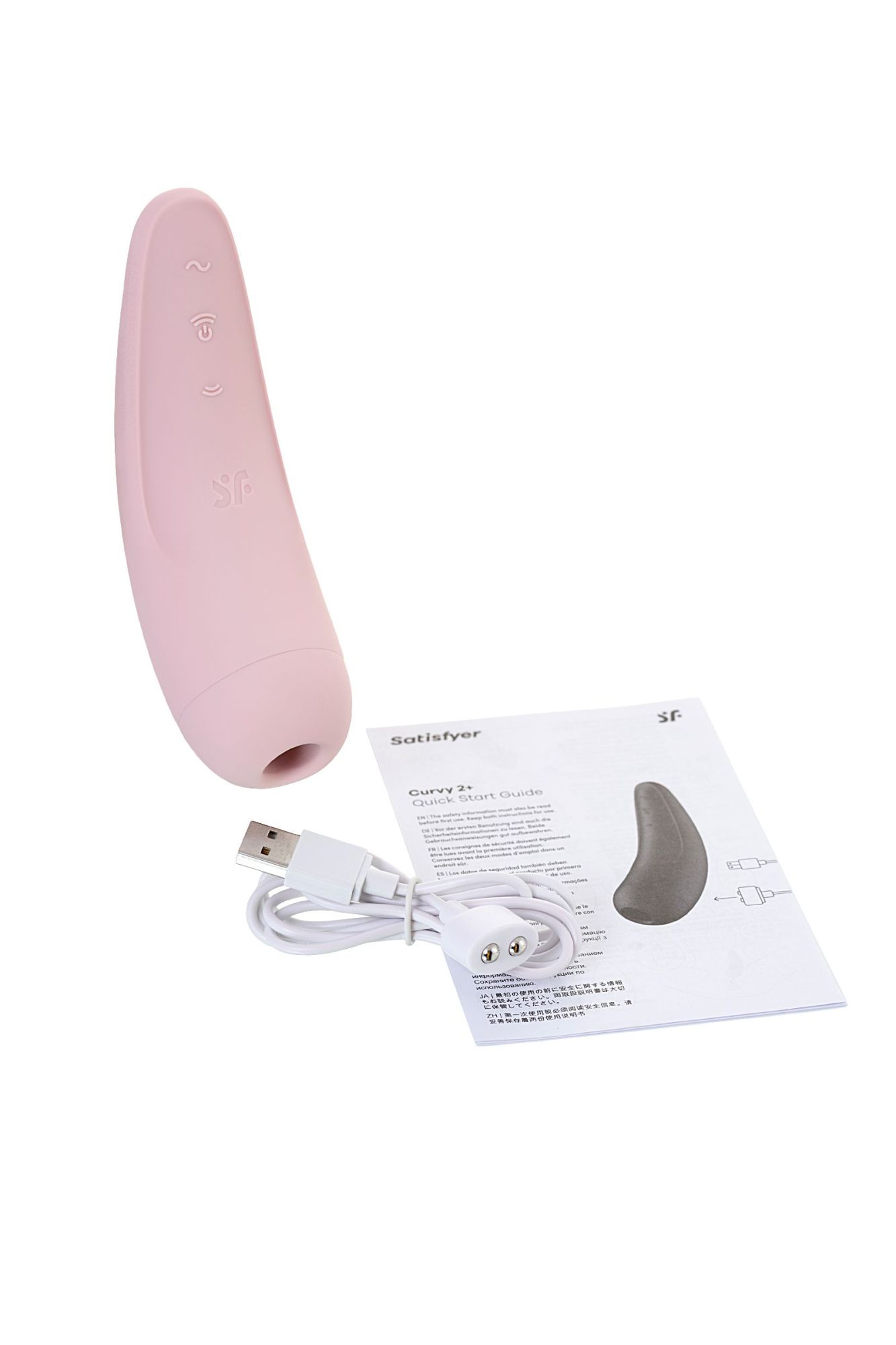 вакуум-волновой бесконтактный стимулятор клитора satisfyer curvy 2+, силикон, розовый, 13,41 см. в России