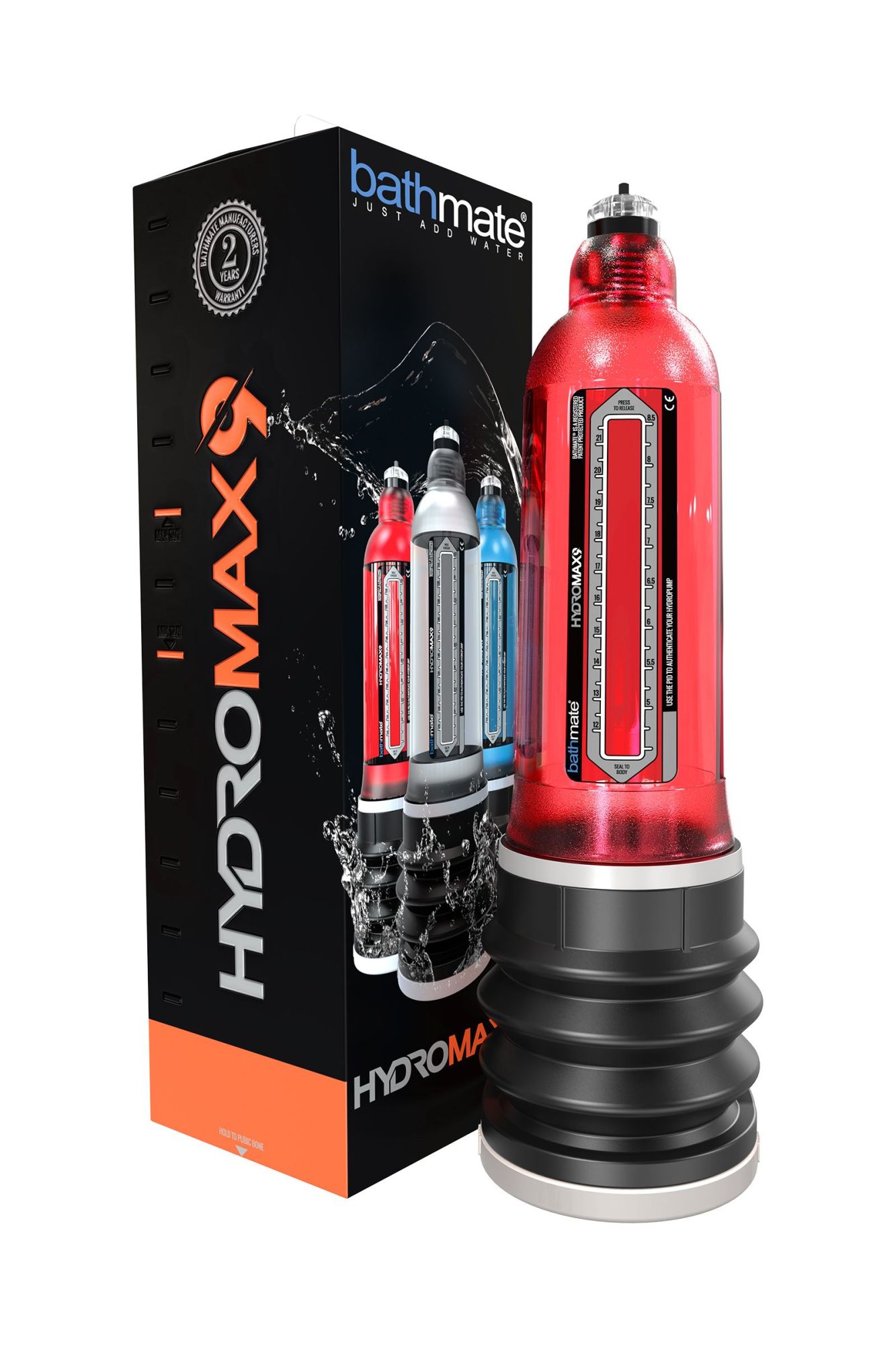 гидропомпа bathmate hydromax9, abs пластик, красный, 32,5 см (аналог hydromax x40) в России