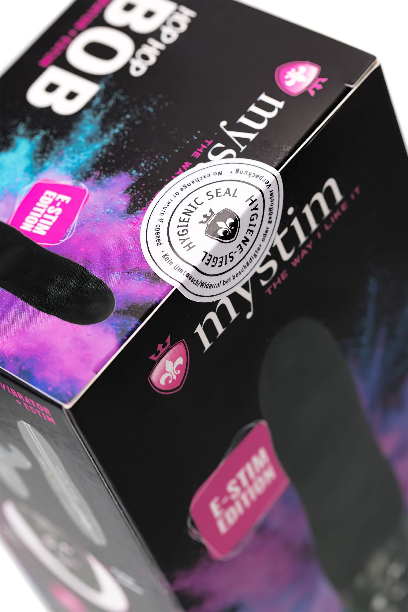 вибратор mystim hop hop bob с электростимуляцией, силикон, черный, 16,5 см в России
