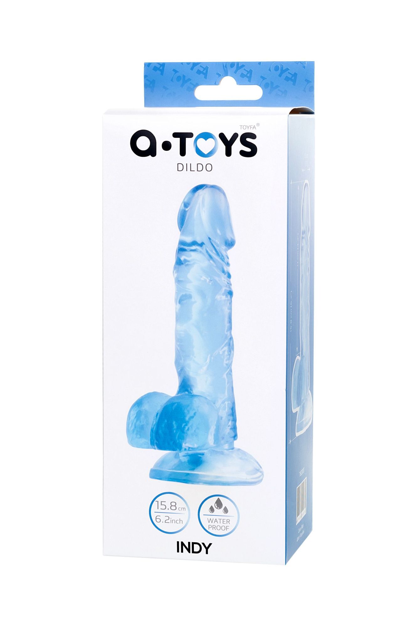 реалистичный фаллоимитатор a-toys by toyfa indy, tpe, голубой, 15,8 см в России