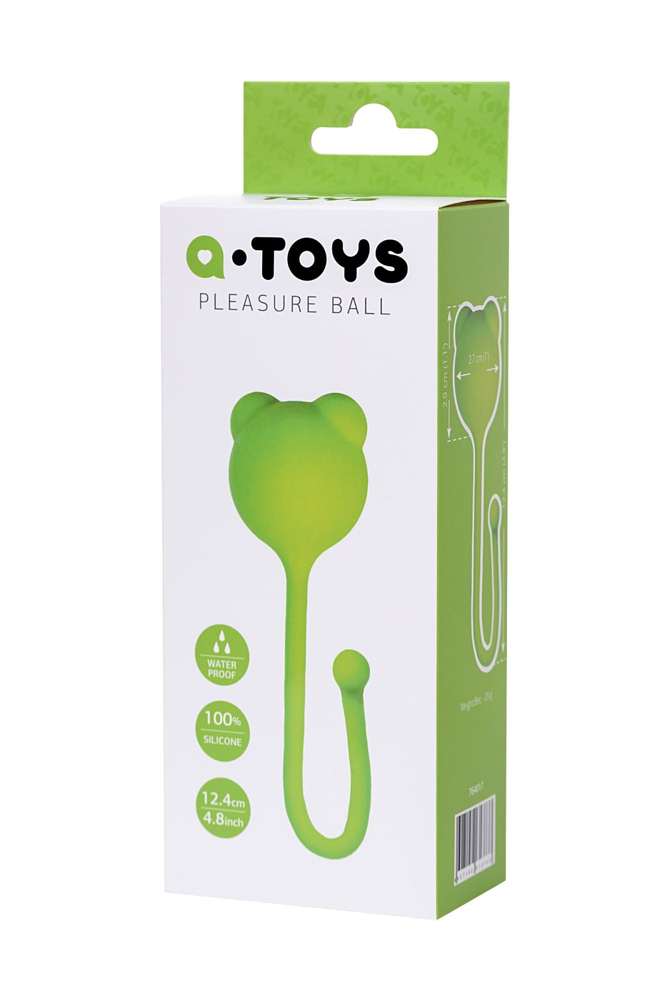 вагинальный шарик a-toys by toyfa tigo, силикон, зеленый, 12,4 см ø 2,7 см в России