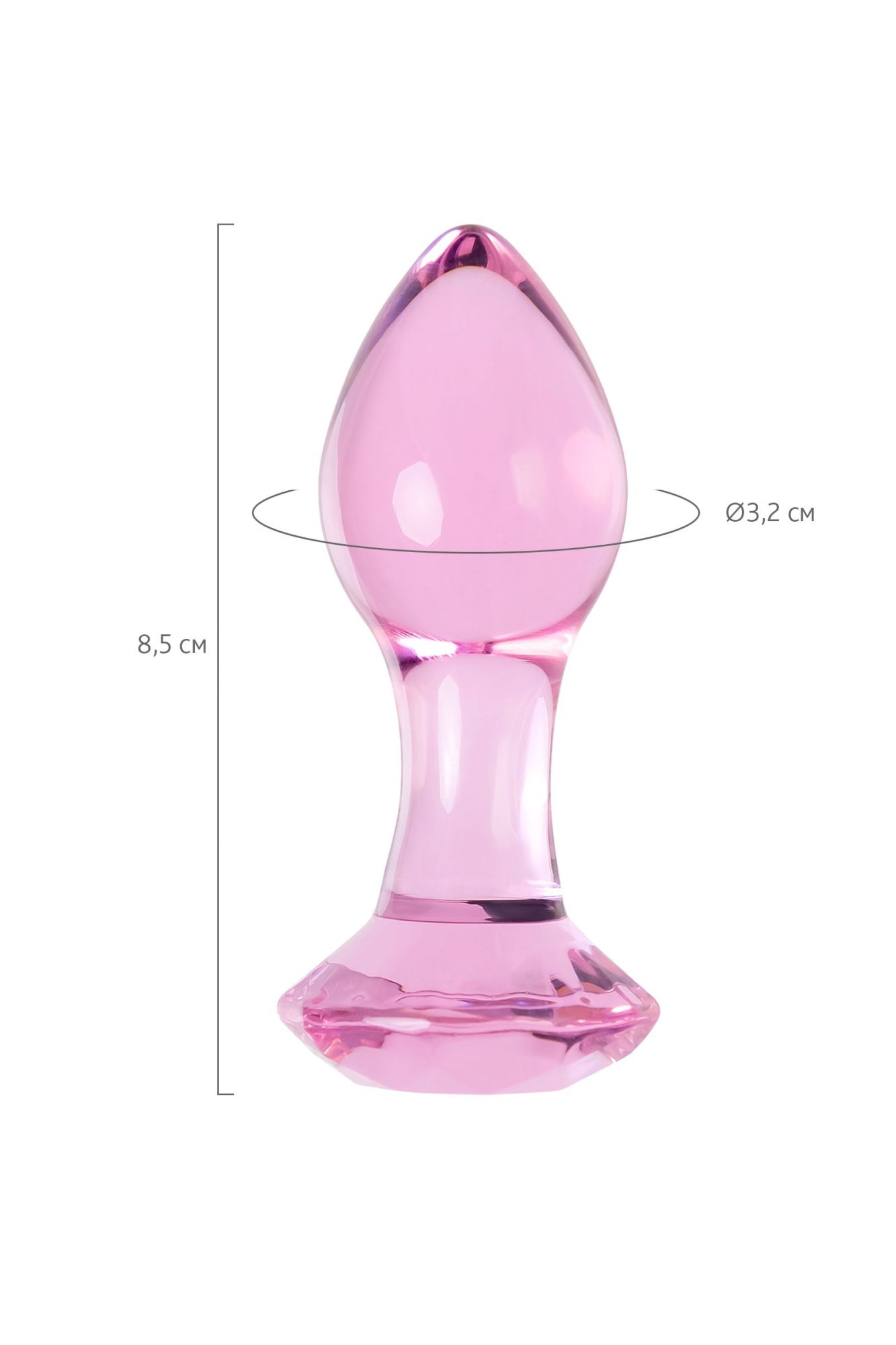 анальная втулка sexus glass, стекло, розовая, 8,5 см в России