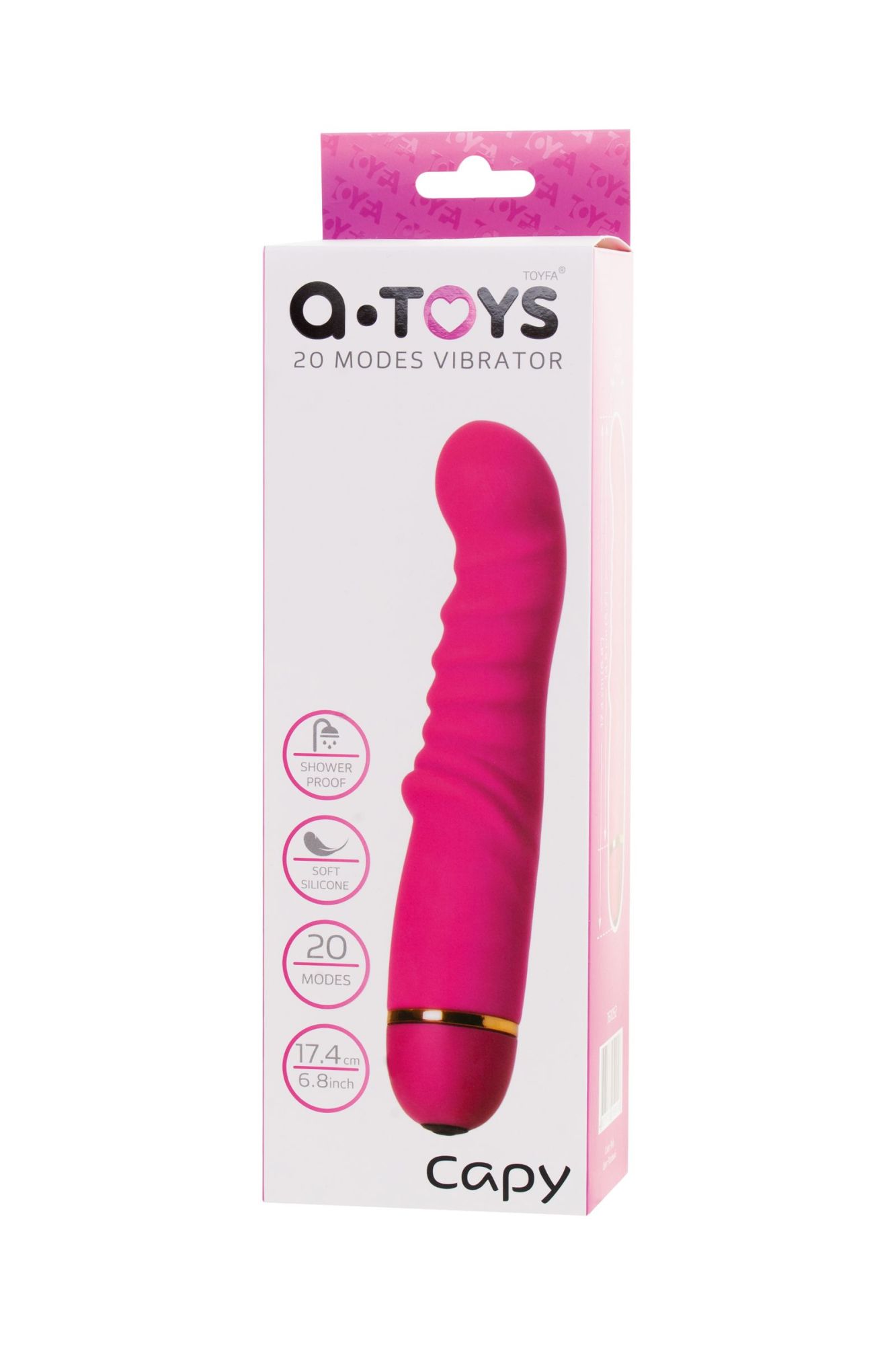 нереалистичный вибратор a-toys by toyfa capy, силикон, розовый, 17,4 см, ø 3,4 в России