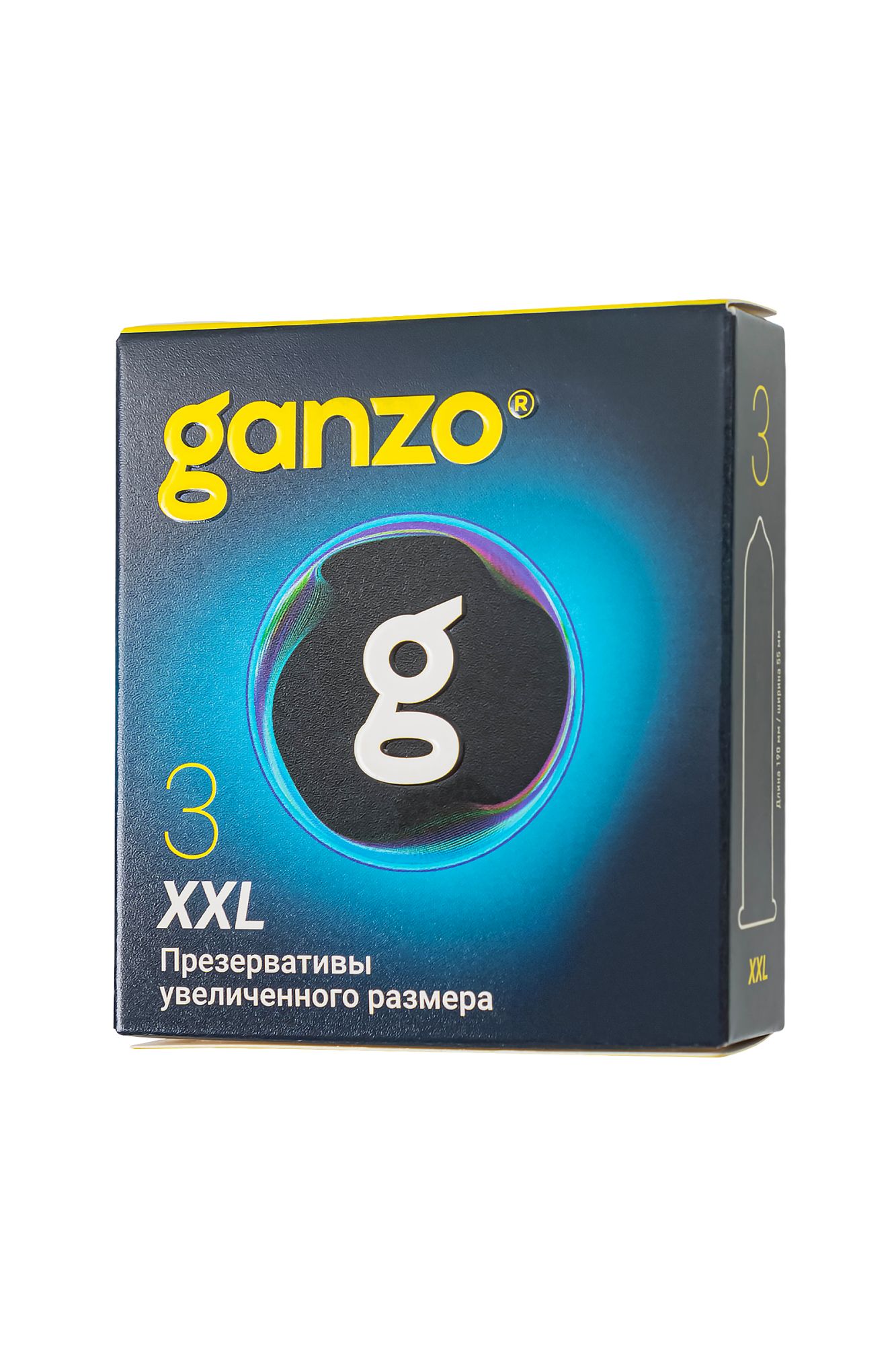 презервативы  ganzo xxl увеличенные, латекс, 19 см, 5,5 см, 3 шт. в России