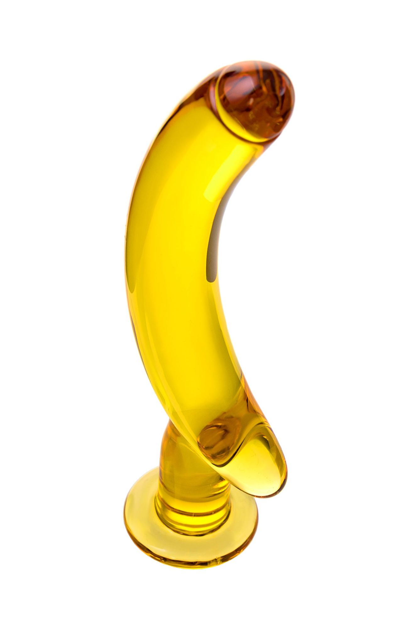 нереалистичный фаллоимитатор sexus glass, стекло, желтый, 17,5 см в России
