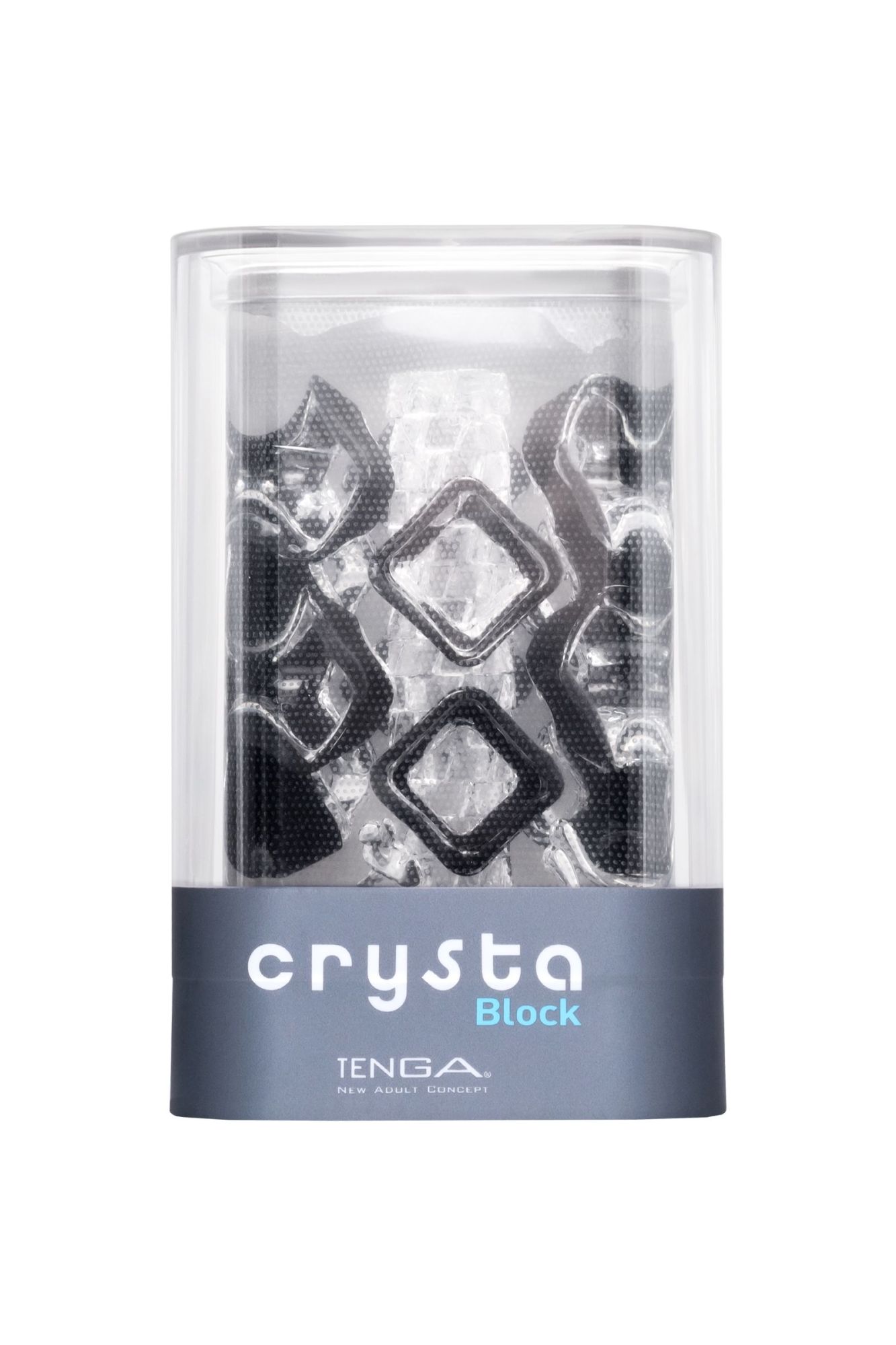 нереалистичный мастурбатор tenga crysta block, tpe, прозрачный, 15,5 см в России