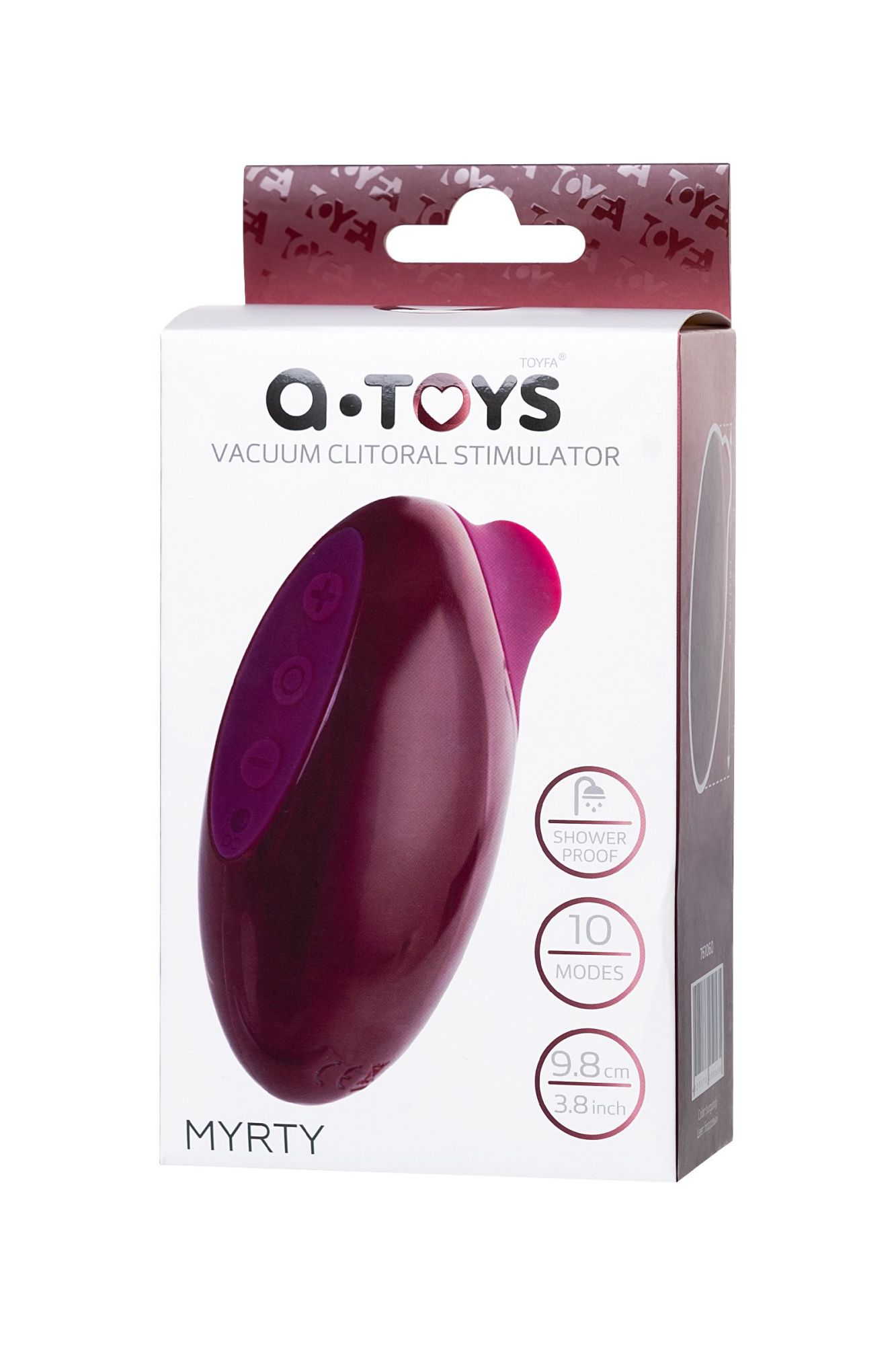 вакуумный стимулятор клитора toyfa a-toys myrty, бордовый, 9,8 см в России