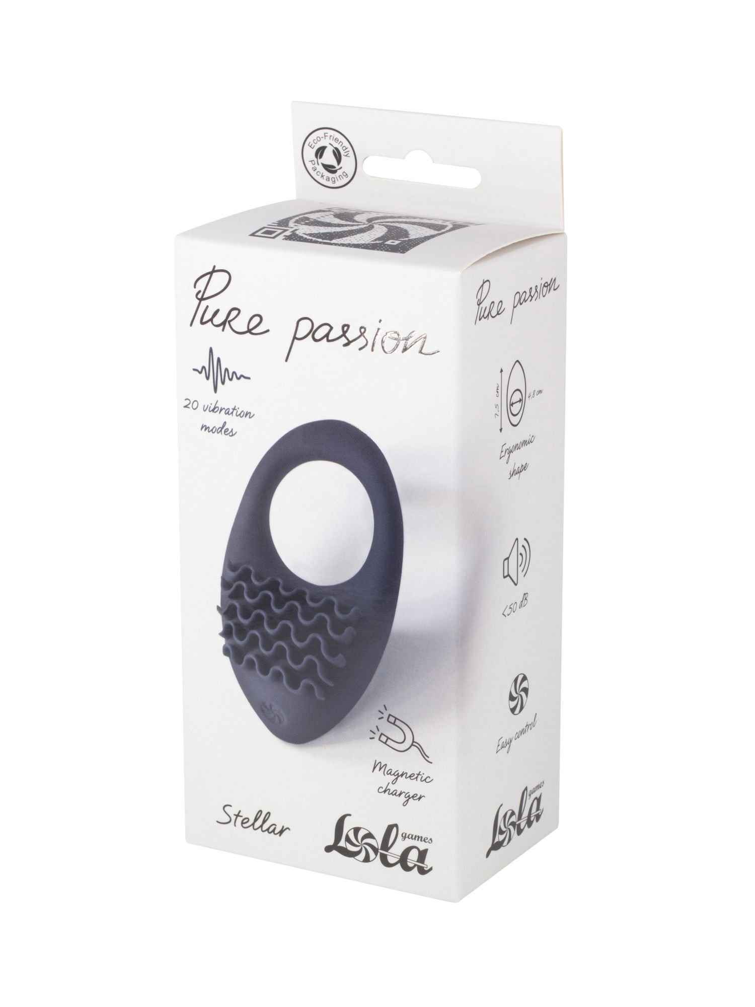 перезаряжаемое эрекционное виброкольцо pure passion stellar black 1501-01lola в России
