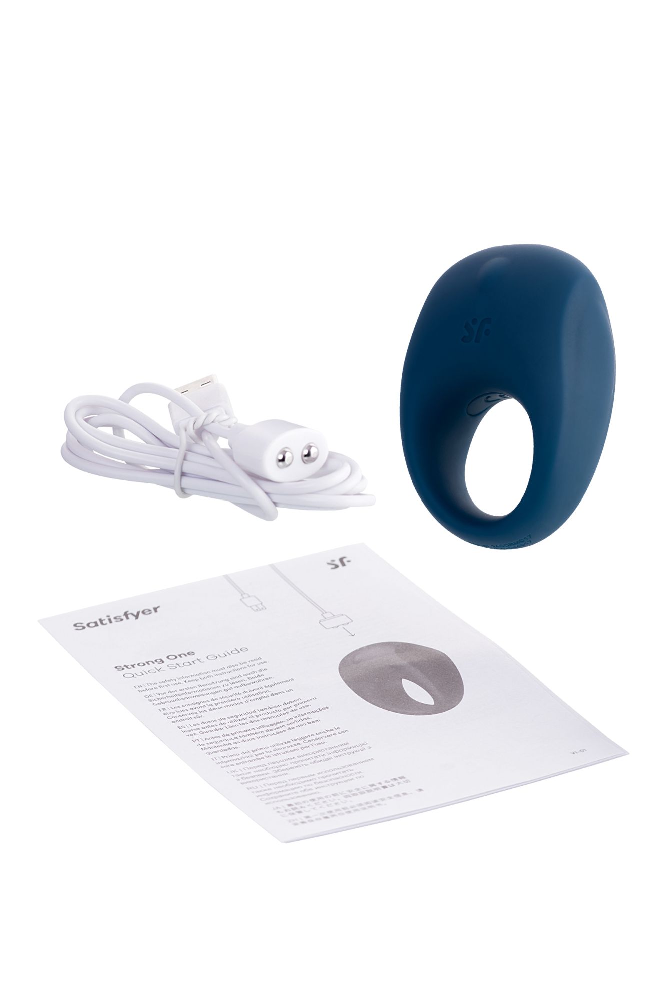 эрекционное кольцо на пенис satisfyer strong one connect app, силикон, синий, 7 см. в России