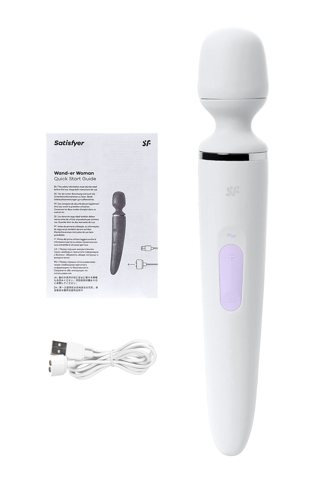 нереалистичный вибратор satisfyer woman wand, abs пластик, белый, 34 см. в России