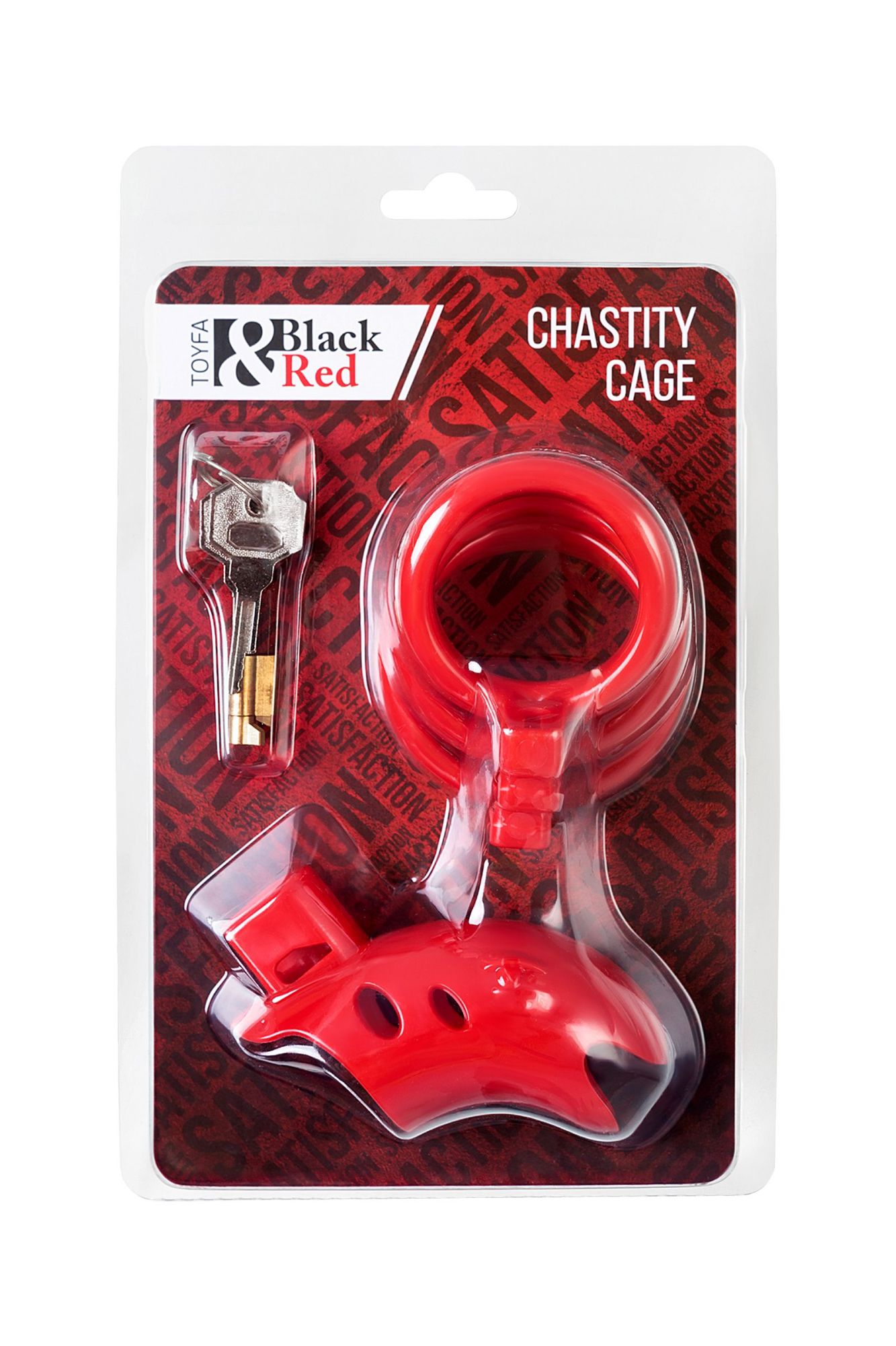 пояс верности мужской black&red by toyfa, abs пластик, красный, 10 см в России