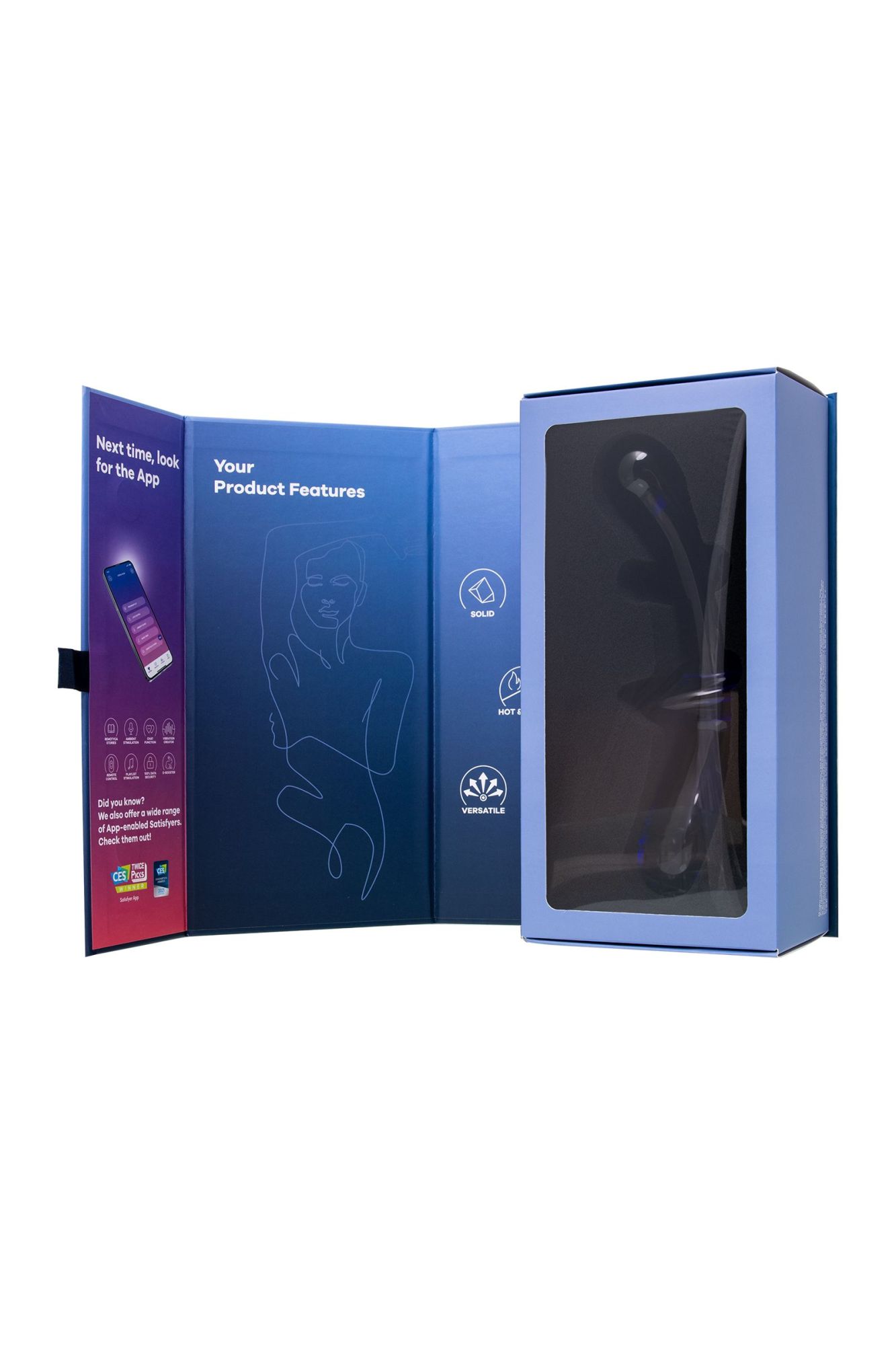 стеклянный двухсторонний стимулятор satisfyer double crystal, голубой в России