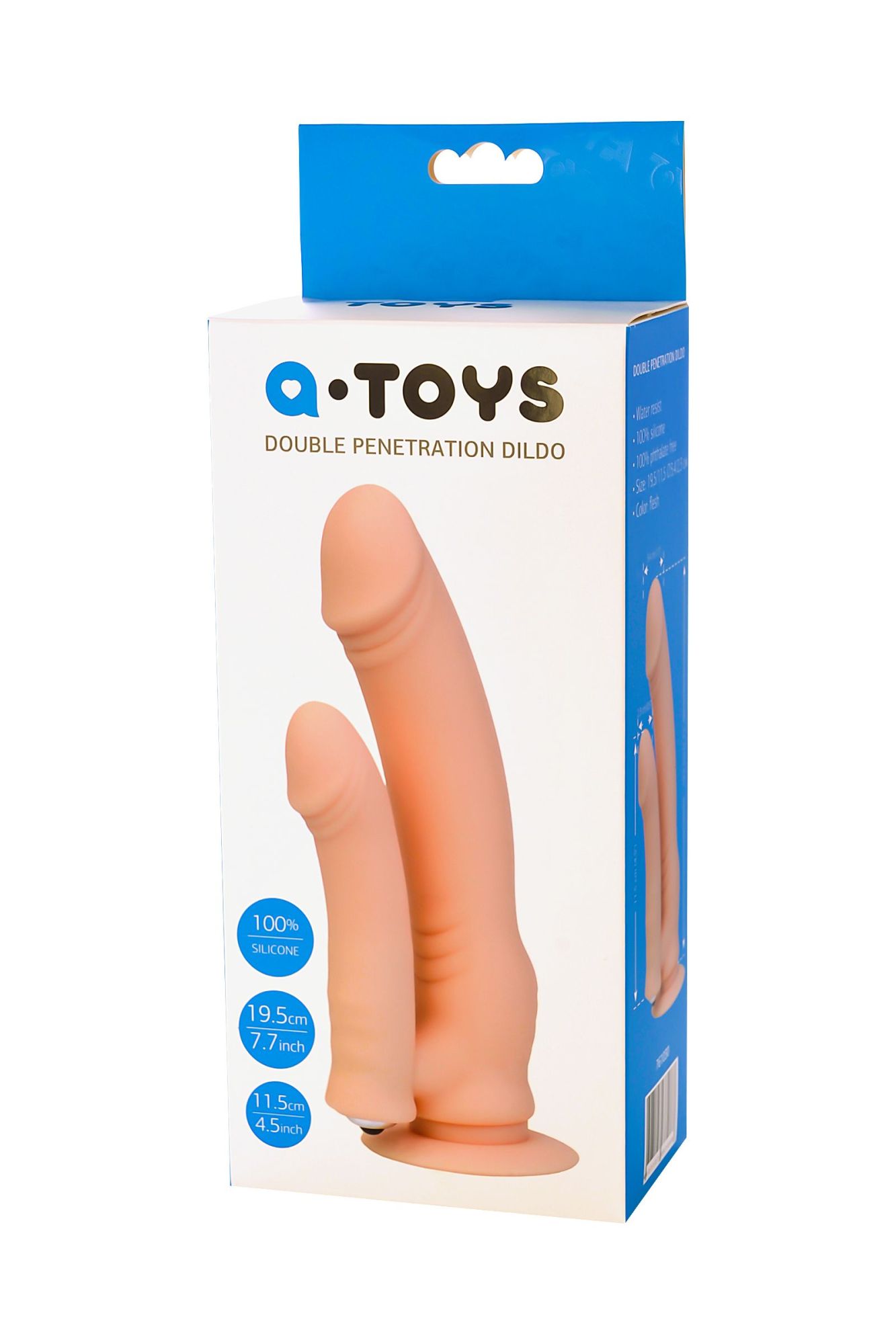реалистичный фаллоимитатор a-toys by toyfa twint, силикон, телесный, 19,5 см в России