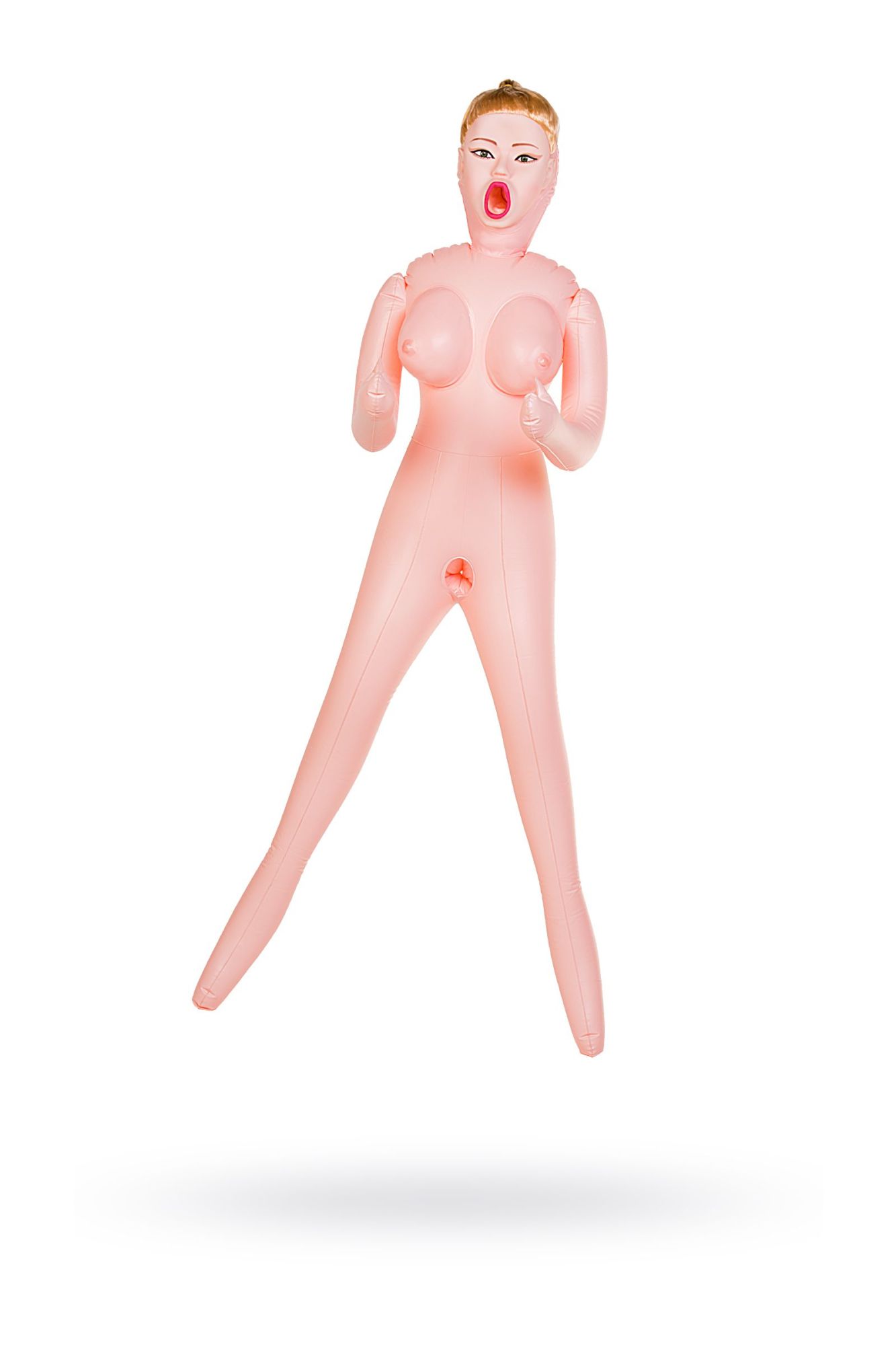кукла надувная dolls-x by toyfa hannah, блондинка, с тремя отверстиями, кибер вставка: вагина в России