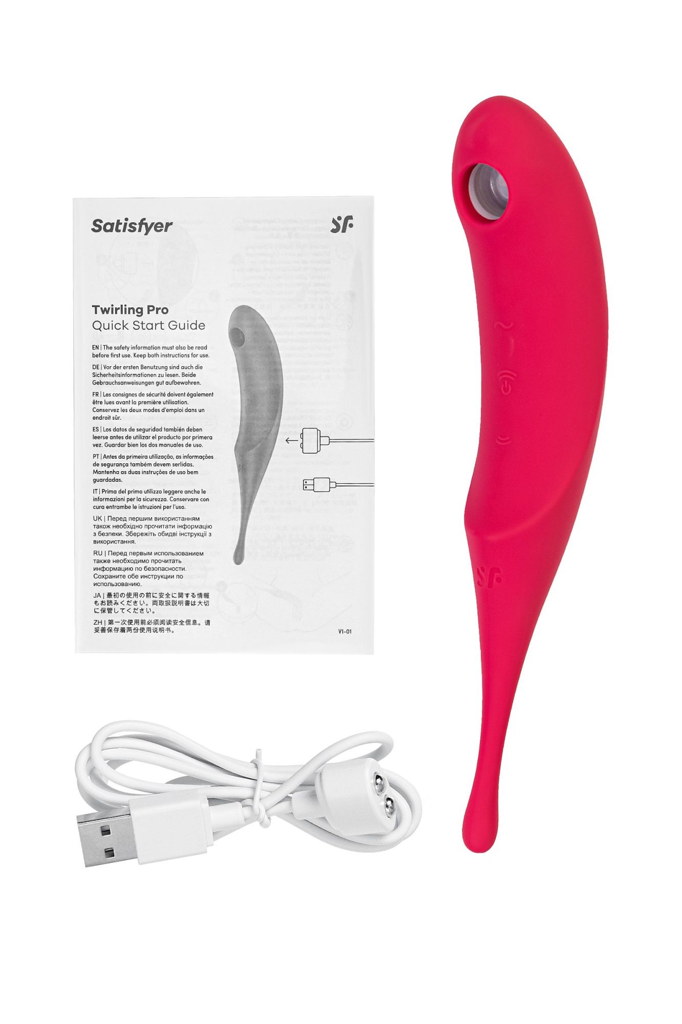 вакуум-волновой бесконтактный стимулятор клитора satisfyer twirling pro, силикон, красный, 20 см в России