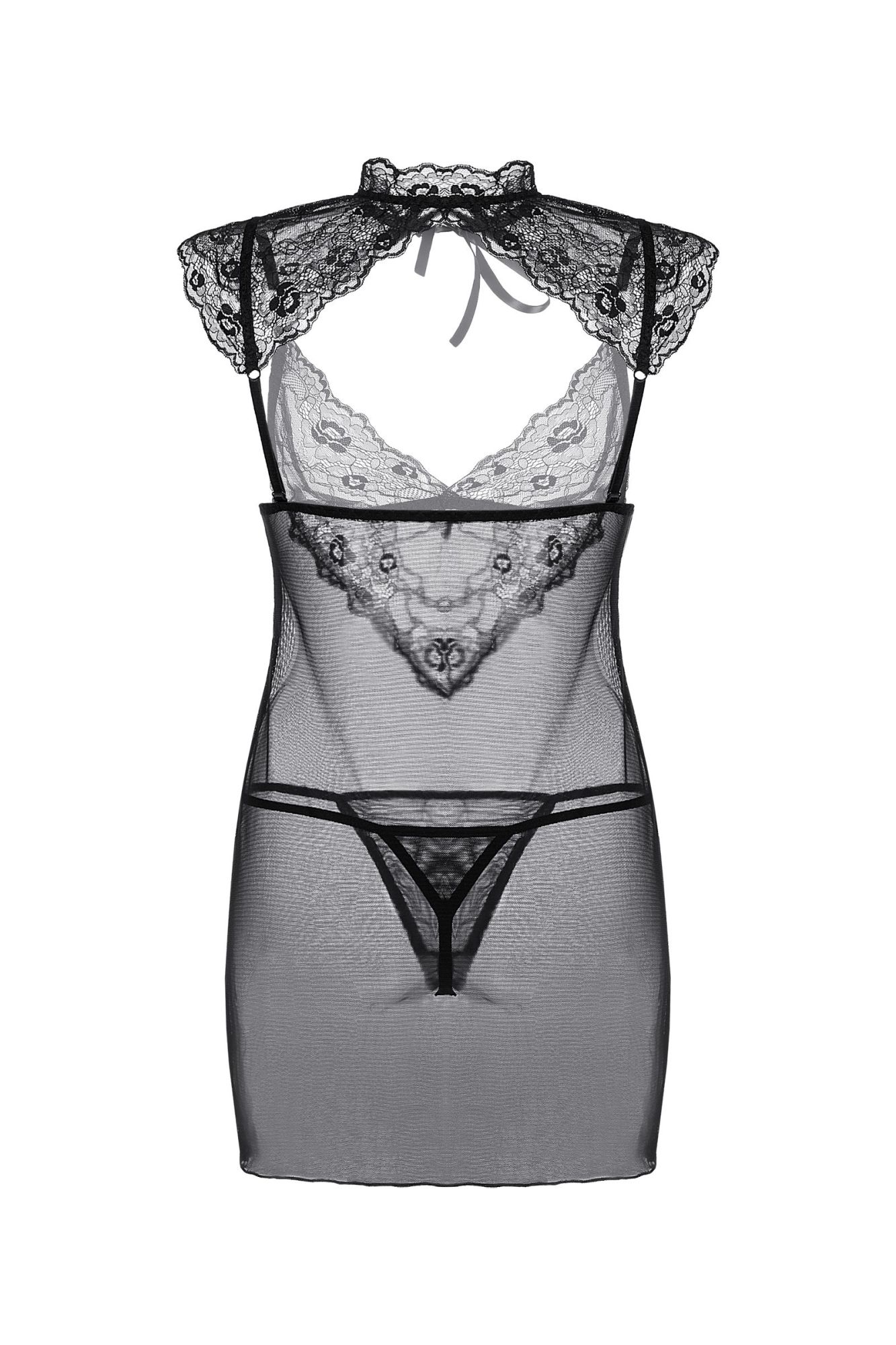 Эротическое комбинация и стринги candy girl luscious, черный, xl в России