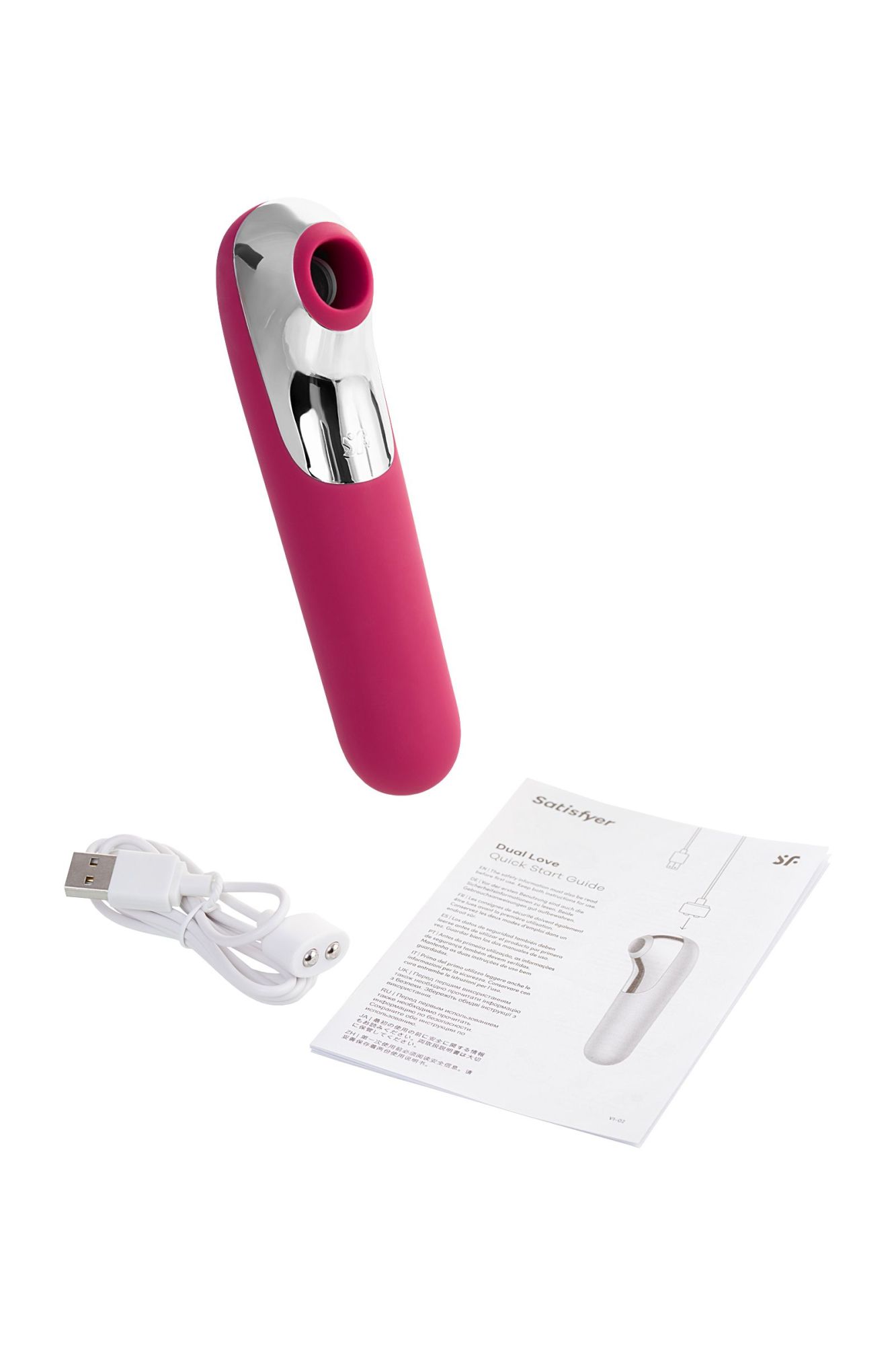 вакуум-волновой бесконтактный стимулятор клитора satisfyer dual love, силикон, красный, 16 см. в России