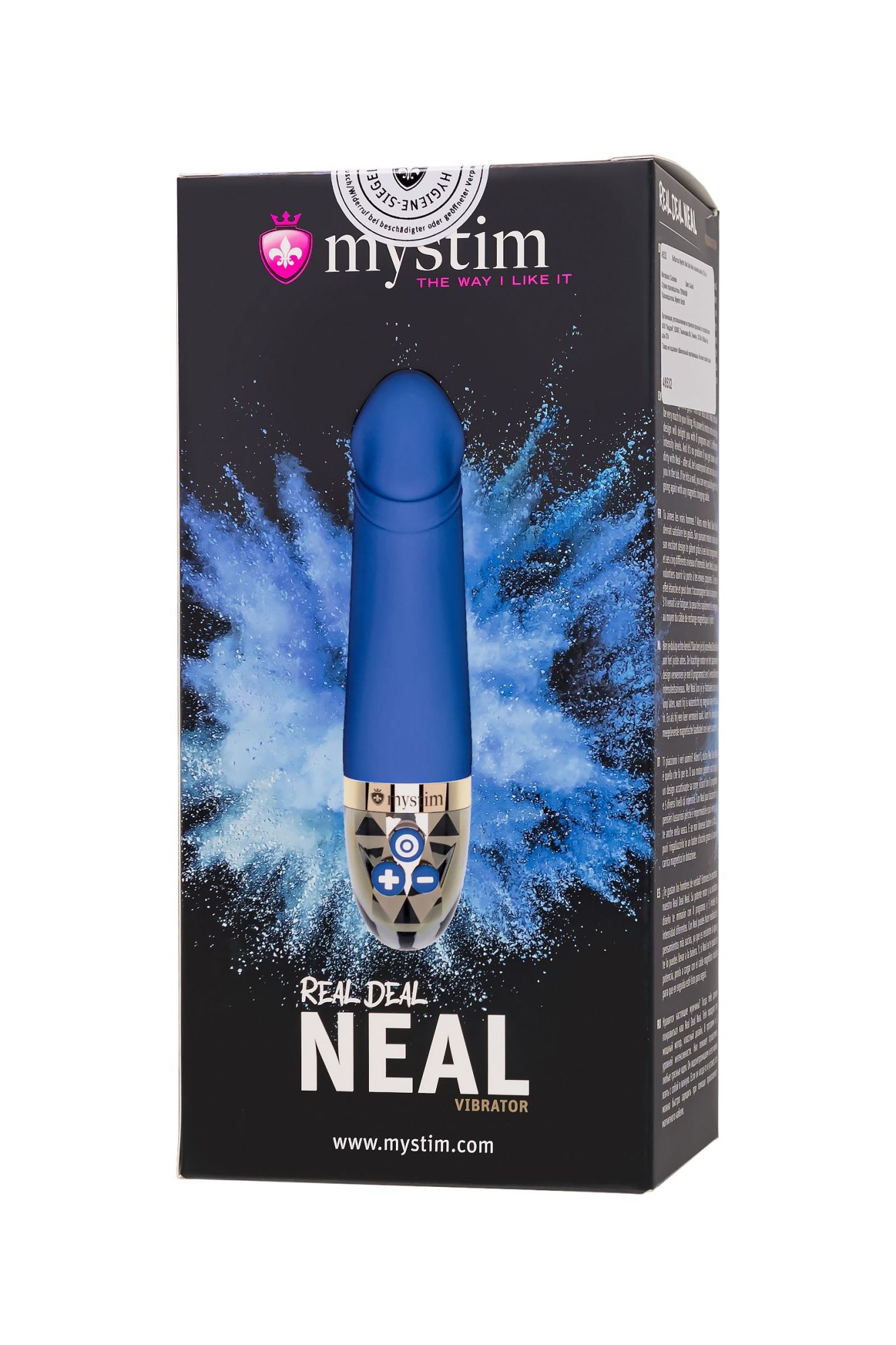 вибратор mystim real deal neal силикон,синий, 16,5 см в России