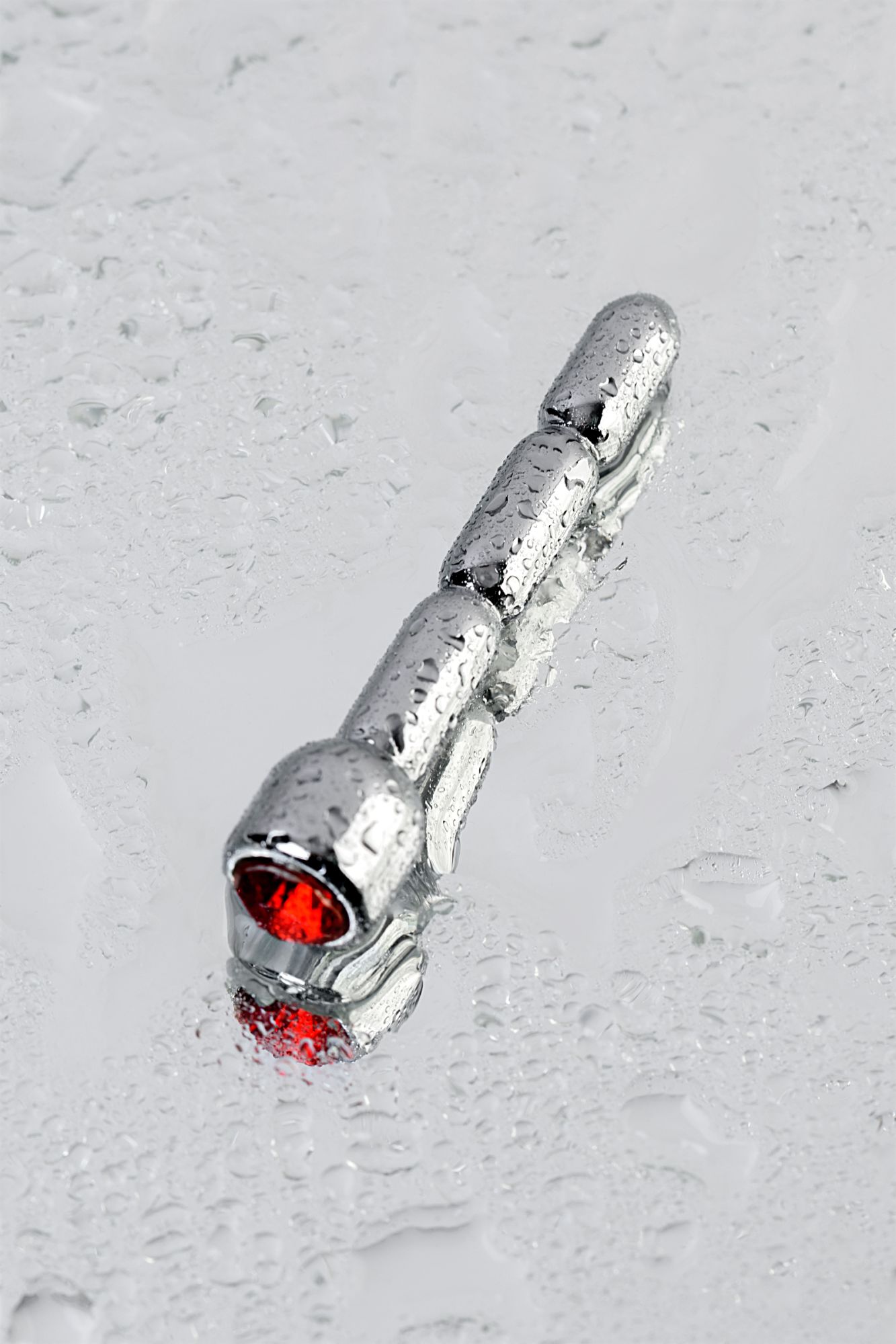 уретральный плаг metal by toyfa со стразом средний, серебряный в России