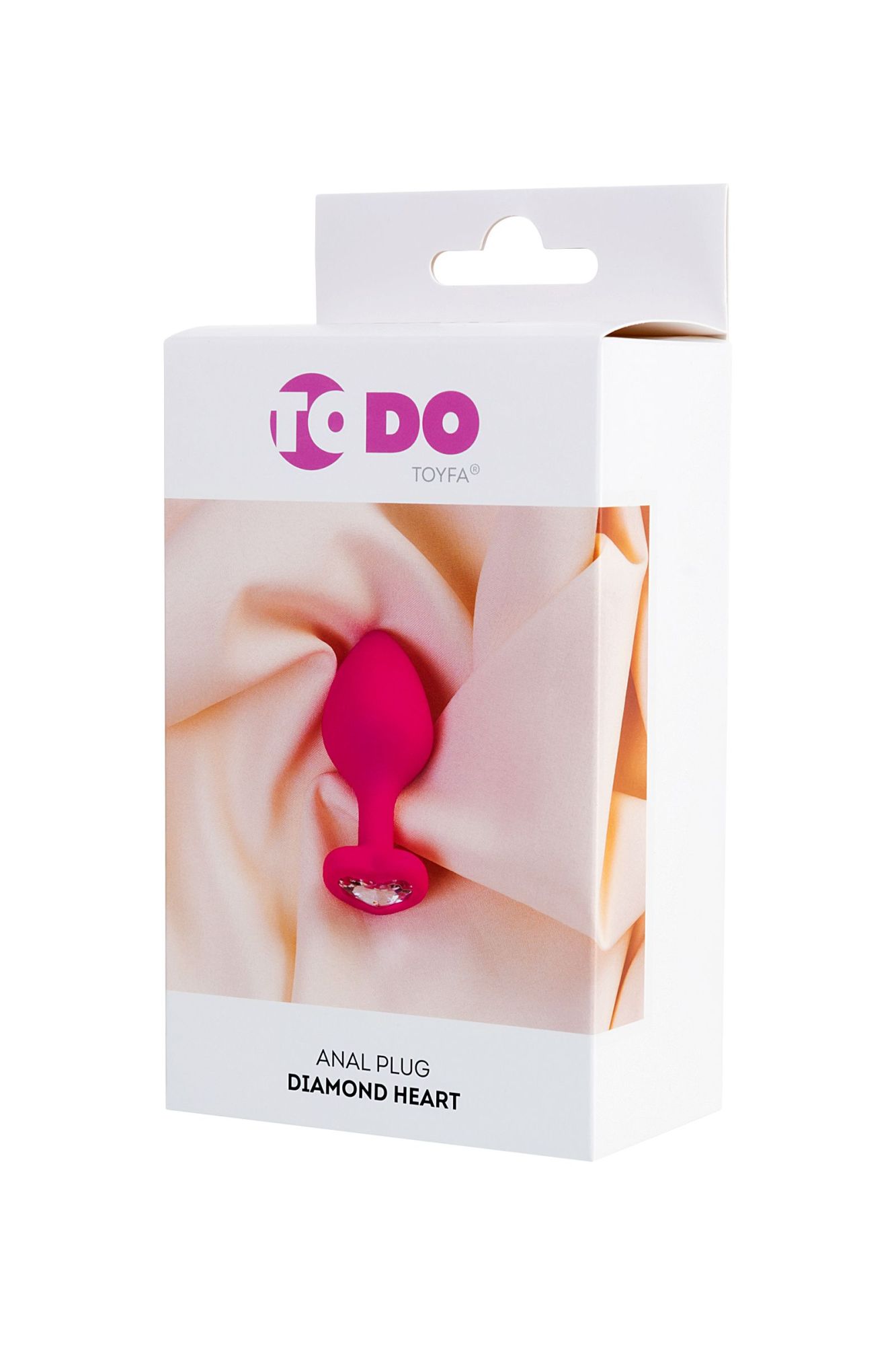 анальная втулка todo by toyfa diamond heart, силикон, розовая, 8 см, ø 3 см в России