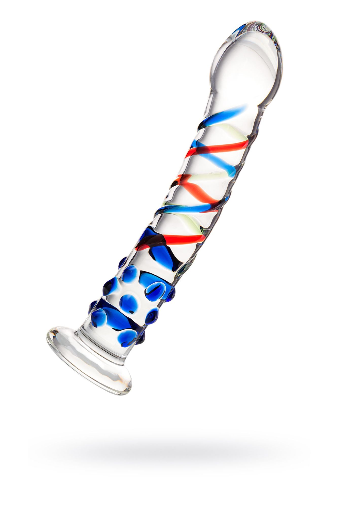 нереалистичный фаллоимитатор sexus glass, стекло, рельефный, 18 см в России