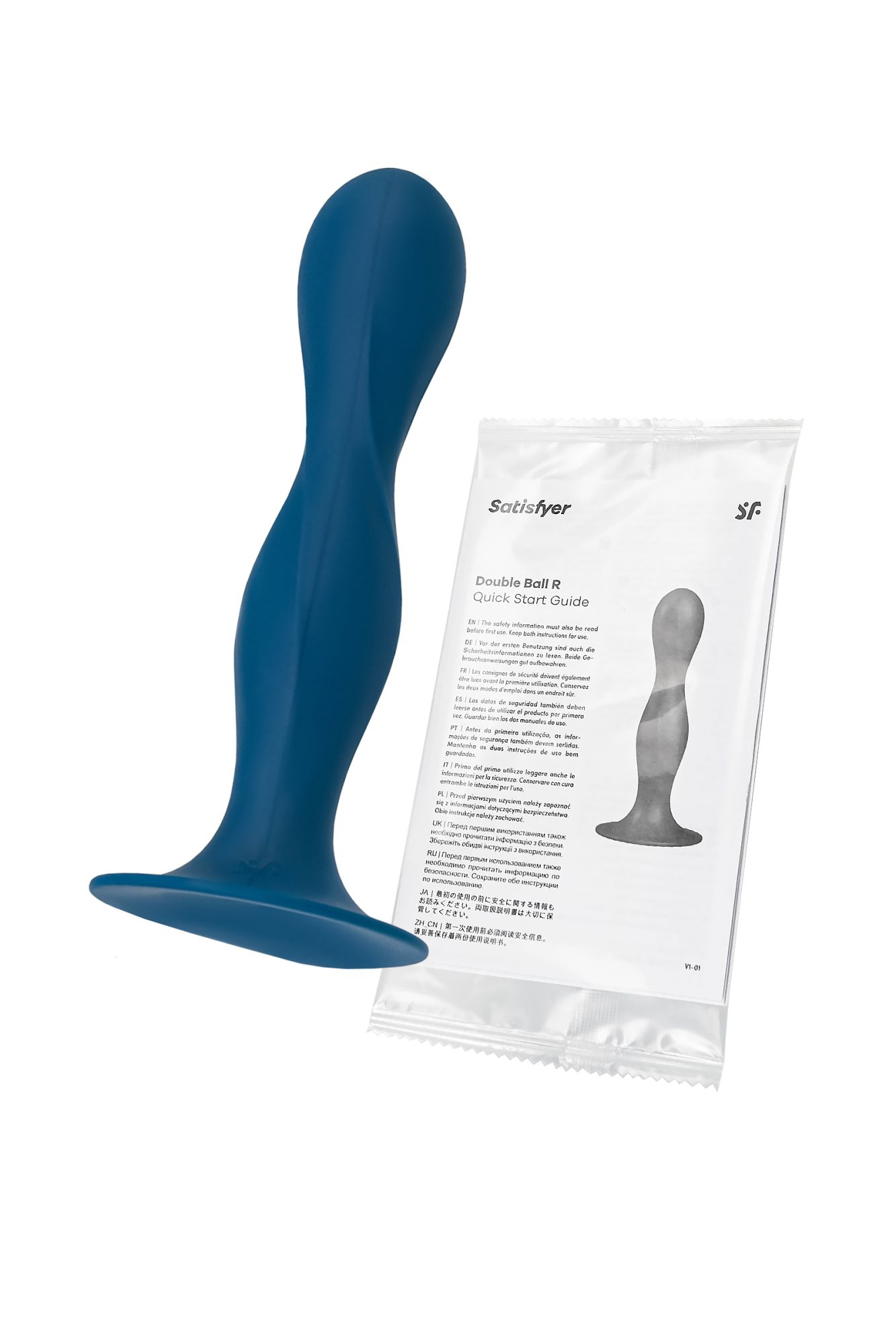 фаллоимитатор satisfyer double ball-r, силикон, синий, 18 см в России