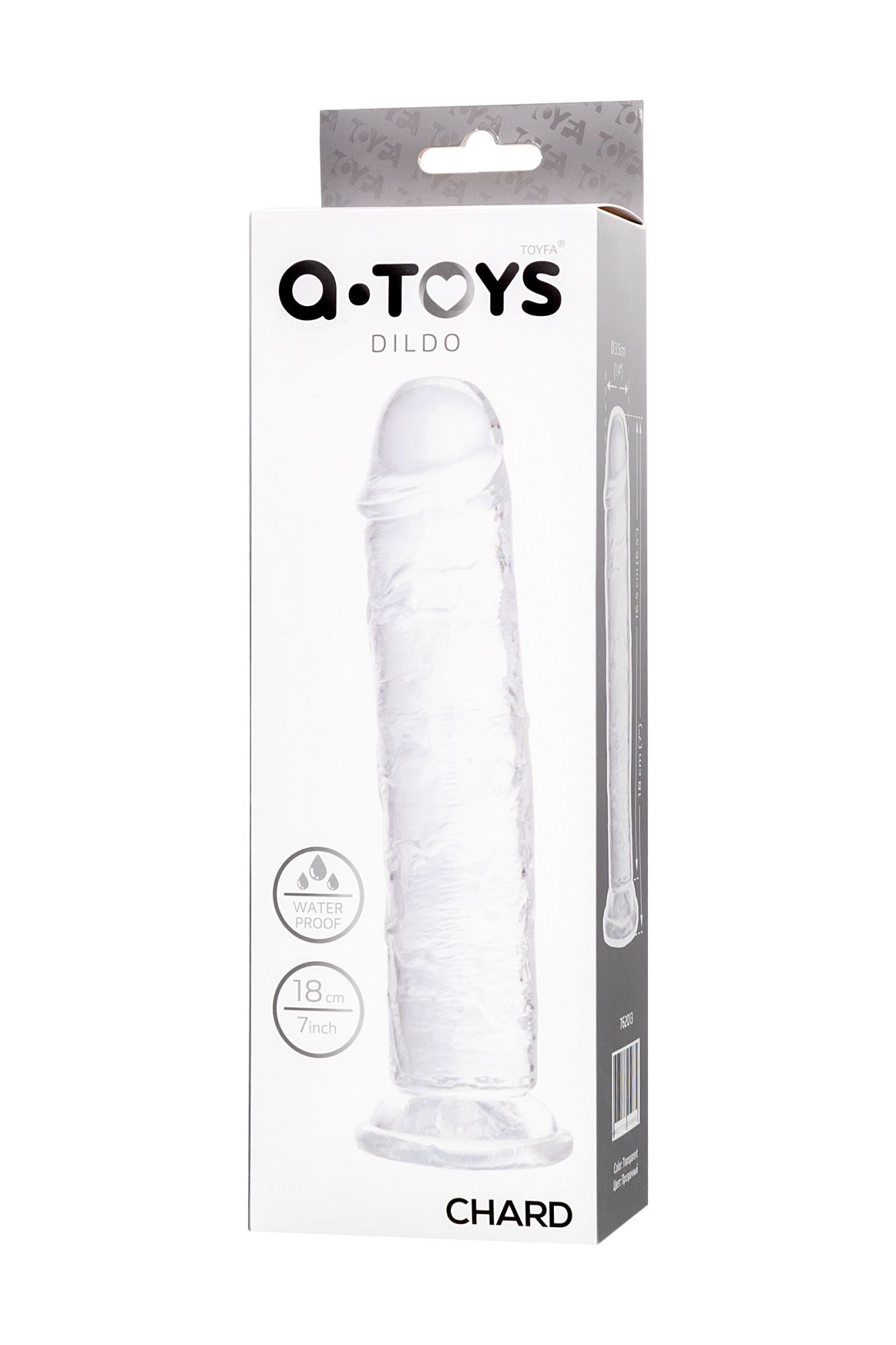 фаллоимитатор a-toys by toyfa chard, tpe, прозрачный, 18 см в России