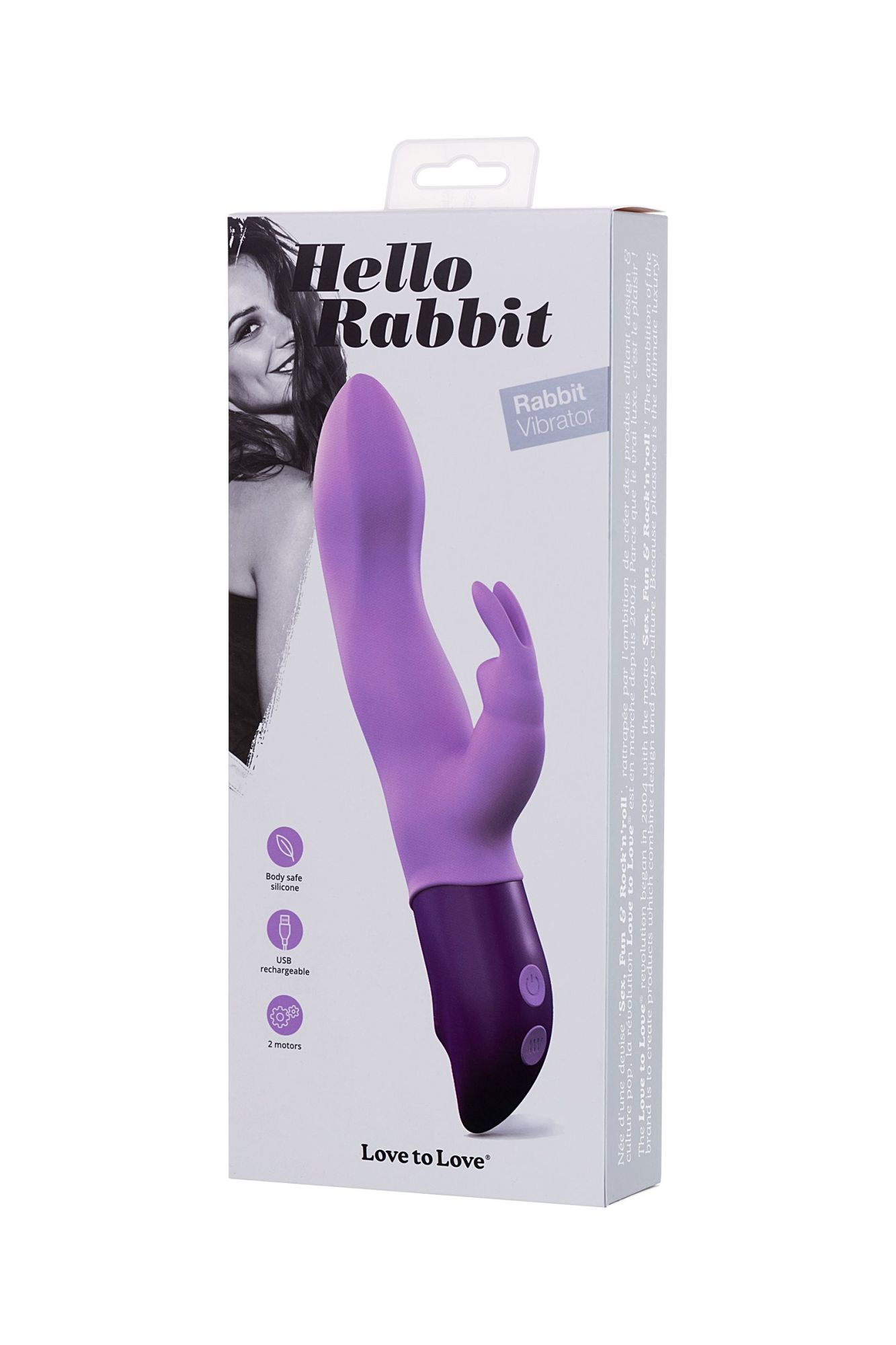 нереалистичный вибратор love to love hello rabbit, силикон, фиолетовый, 24,5 см. в России