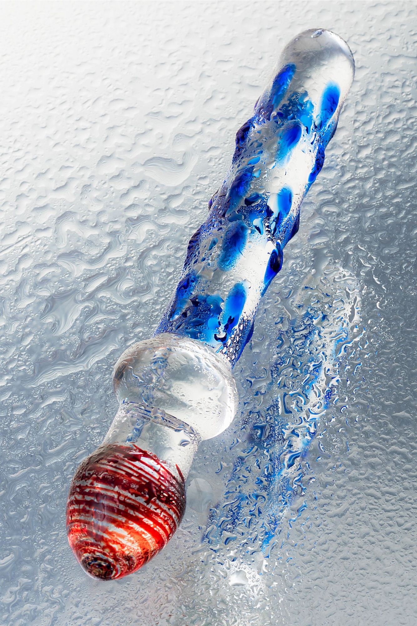 двусторонний фаллоимитатор sexus glass, стекло, прозрачный, 20 см в России