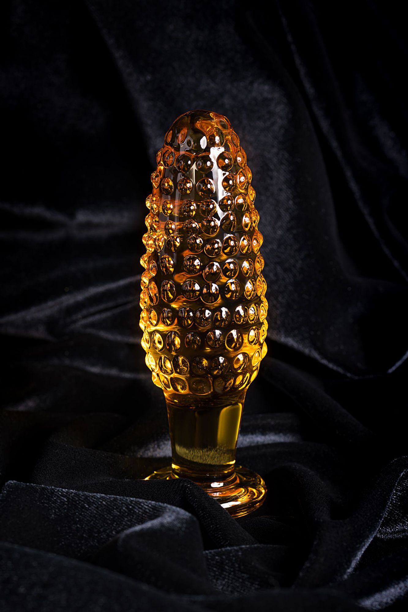 анальная втулка sexus glass, стекло, желтая, 13 см, ø 4 см в России