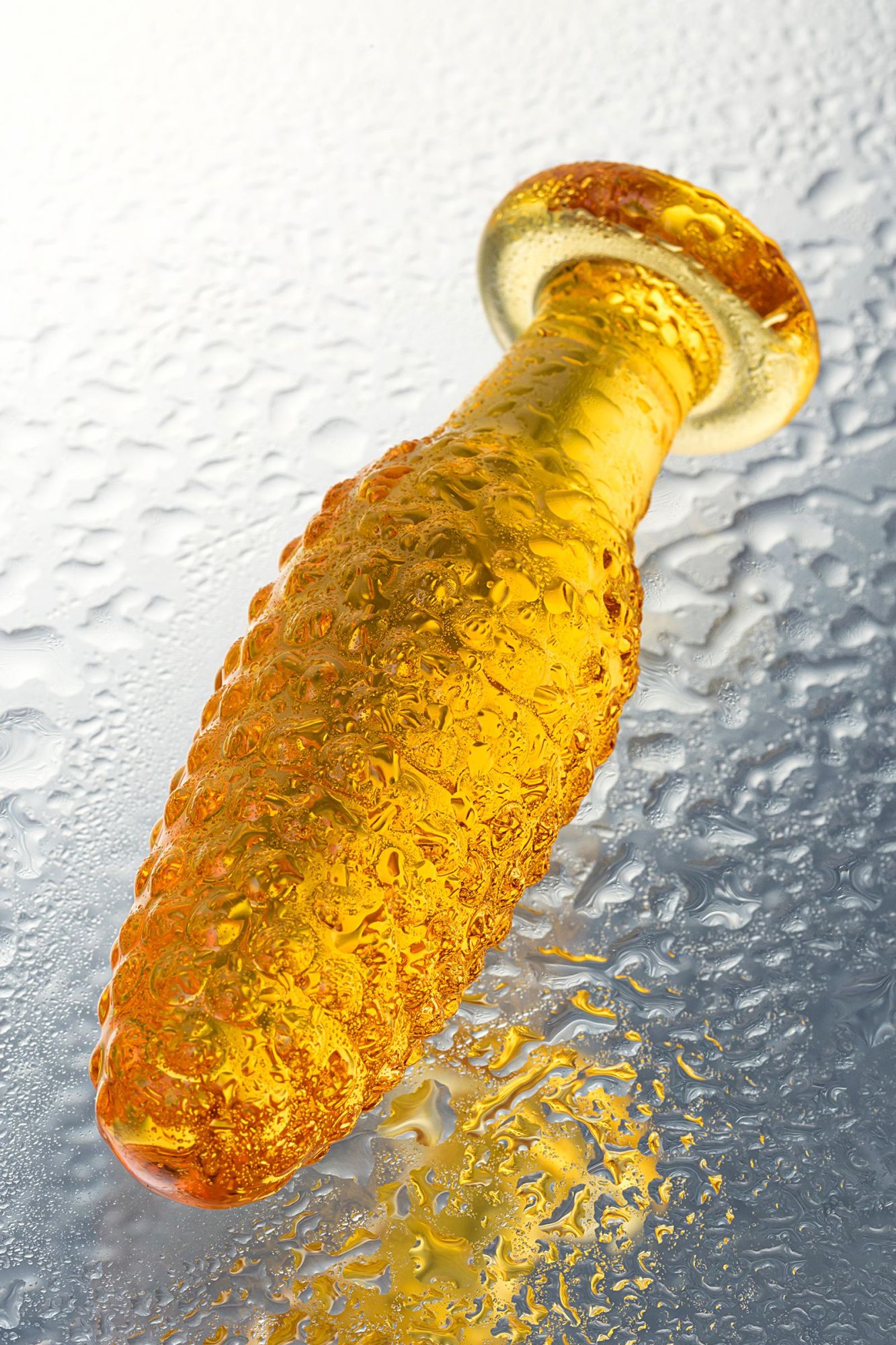 анальная втулка sexus glass, стекло, желтая, 13 см, ø 4 см в России