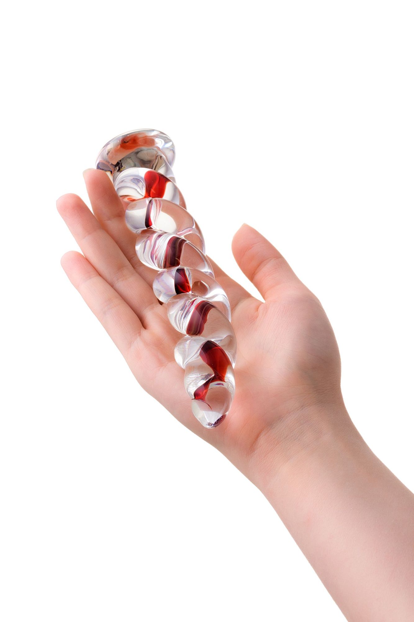 нереалистичный фаллоимитатор sexus glass, стекло, с рельефом, 18 см в России