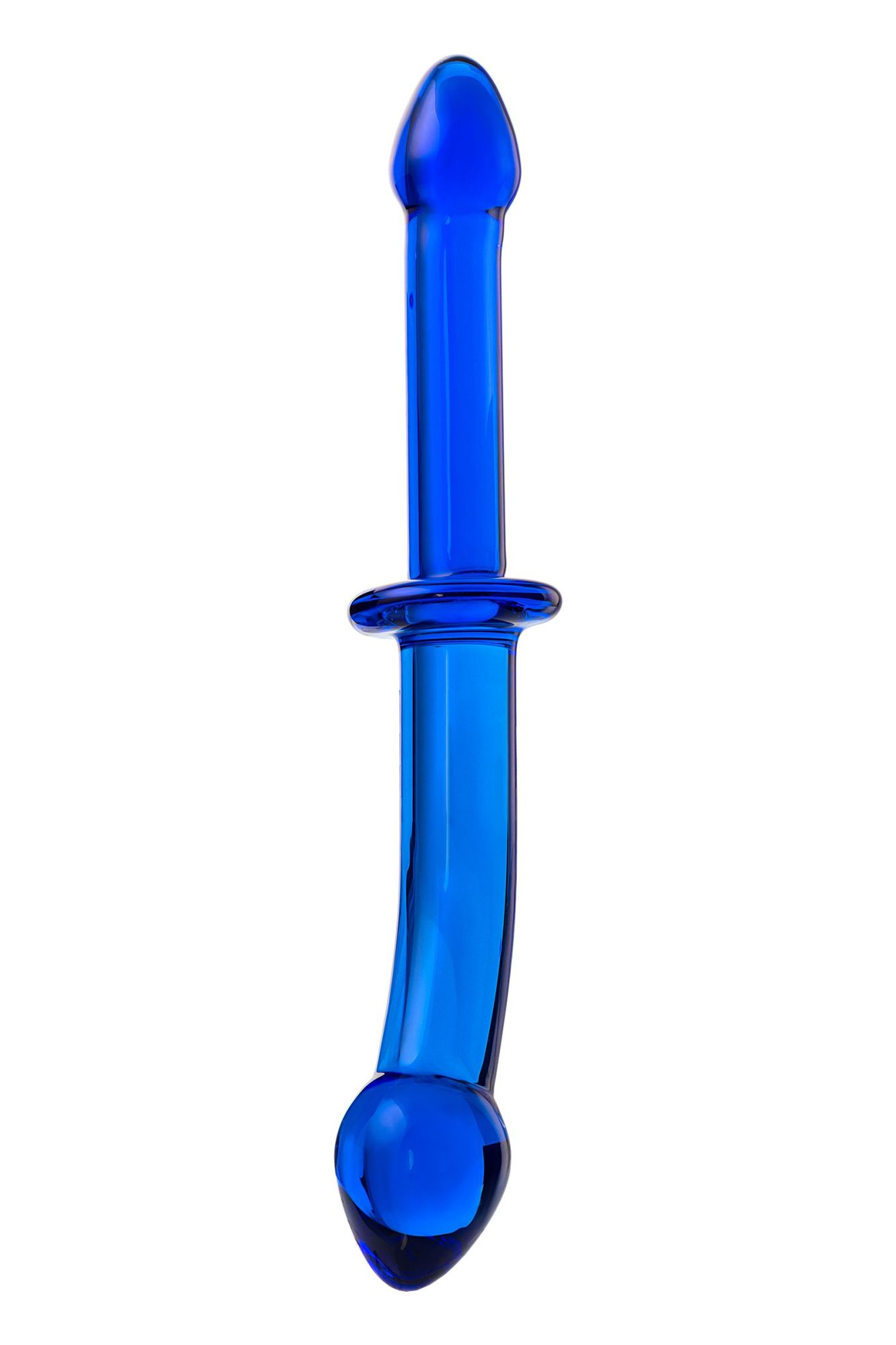 двусторонний фаллоимитатор sexus glass, стекло, синий, 25 см в России