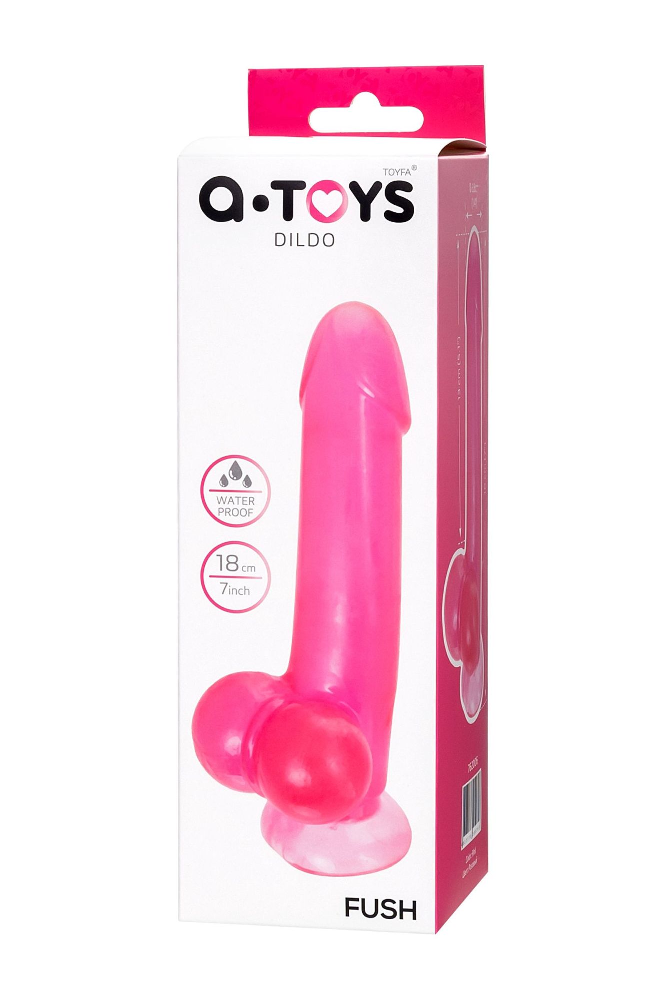 реалистичный фаллоимитатор a-toys by toyfa fush, tpe, розовый, 18 см в России