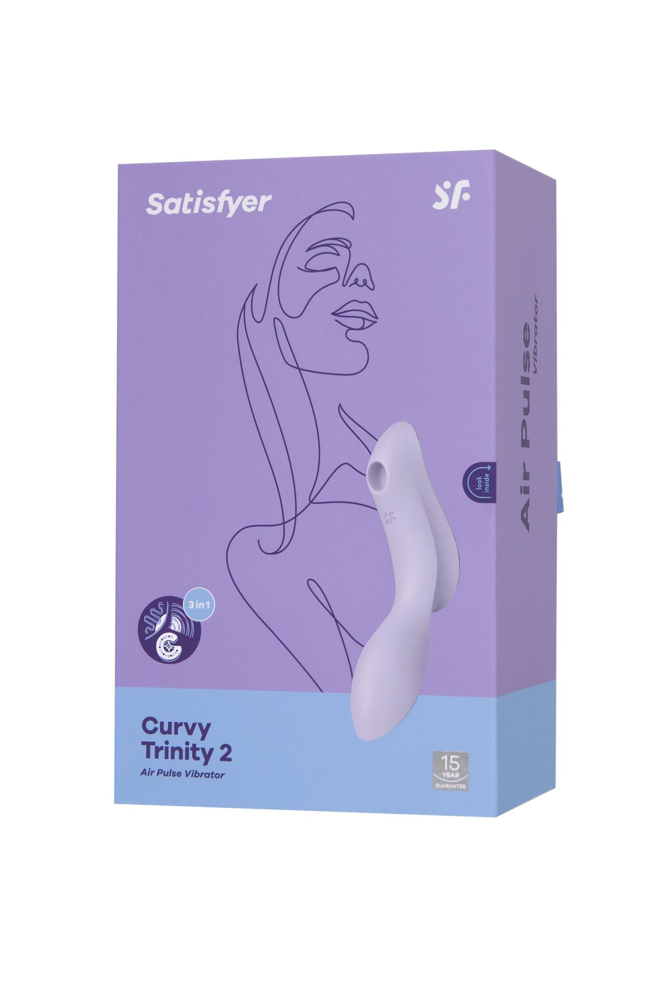 вакуумный стимулятор клитора satisfyer curvy trinity 2, фиолетовый, 6,7 см в России