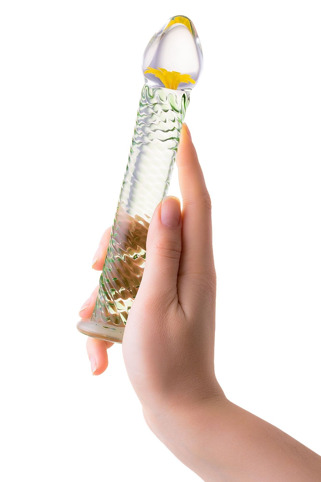 нереалистичный фаллоимитатор sexus glass, стекло, ребристый, 16,5 см в России