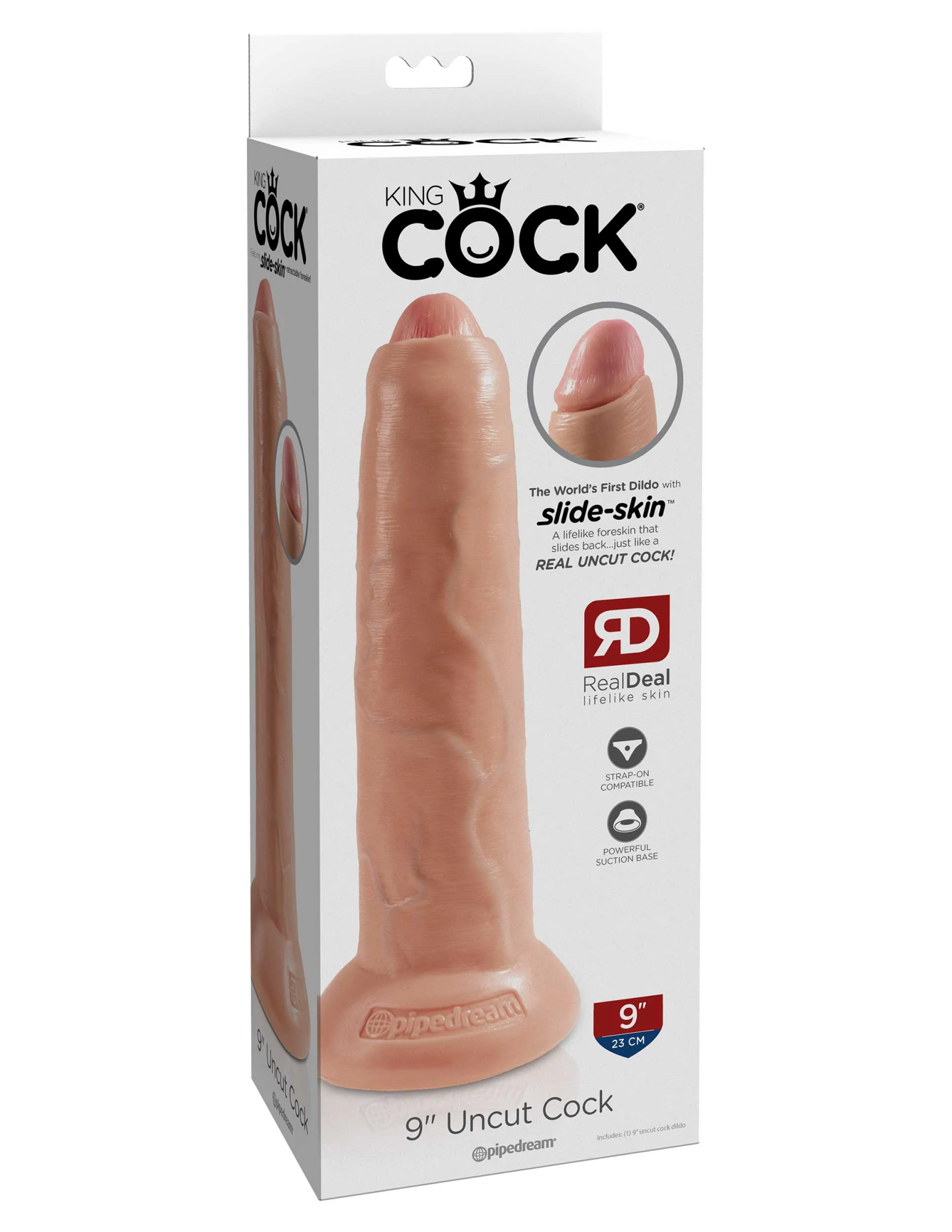 фаллоимитатор king cock 9" uncut - flesh pipedream 556221pd в России