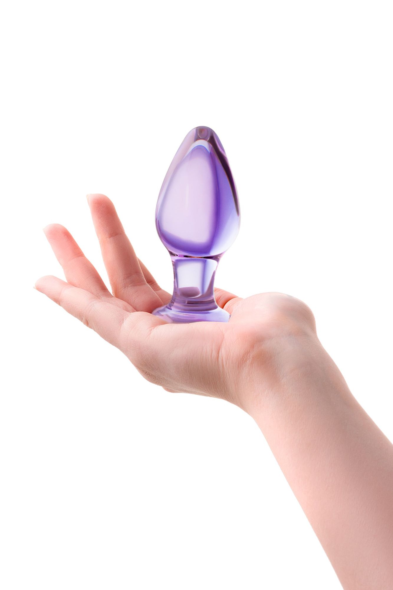 анальная втулка sexus glass, стекло, фиолетовая, 10 см, ø 4 см в России