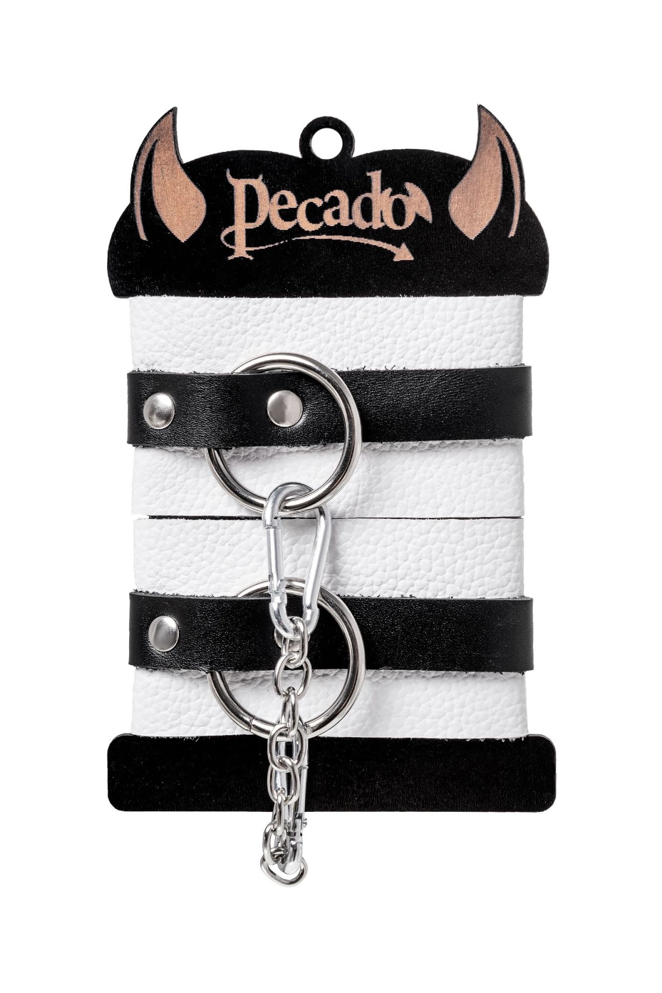 оковы pecado bdsm, мягкие, с одним ремешком, с люверсами, натуральная кожа, бело-чёрные в России
